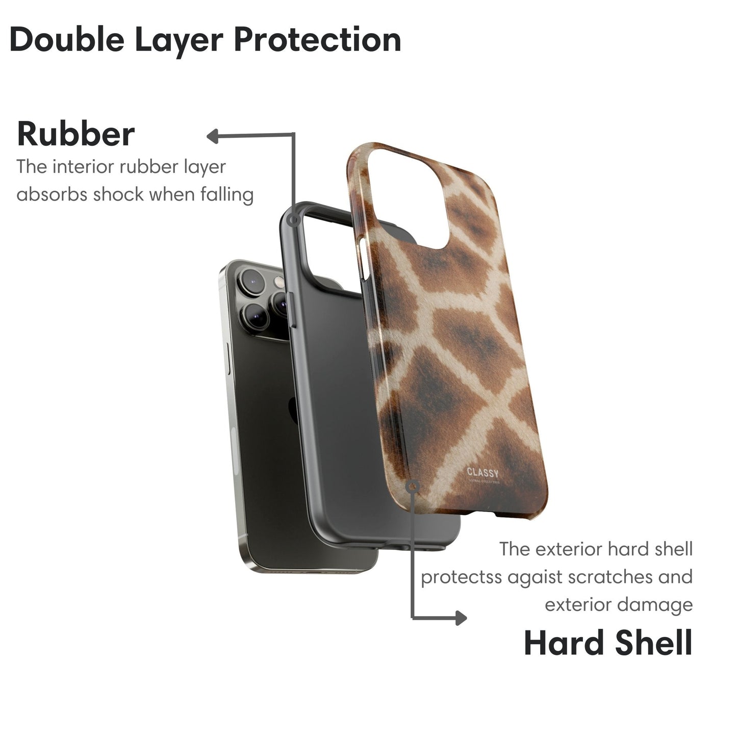 Giraffe Spots Tough Case - Classy Cases - Phone Case - iPhone 17 - Glossy - 