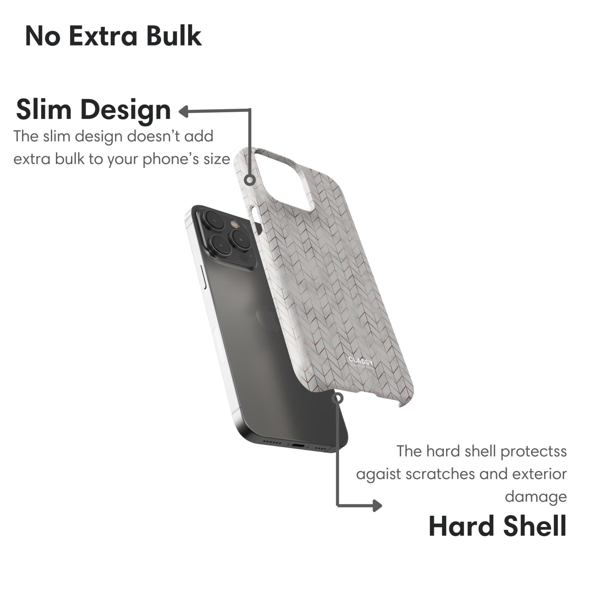Gold and Gray Chevron Pattern Snap Case - Classy Cases - Phone Case - iPhone 17 - Glossy - 