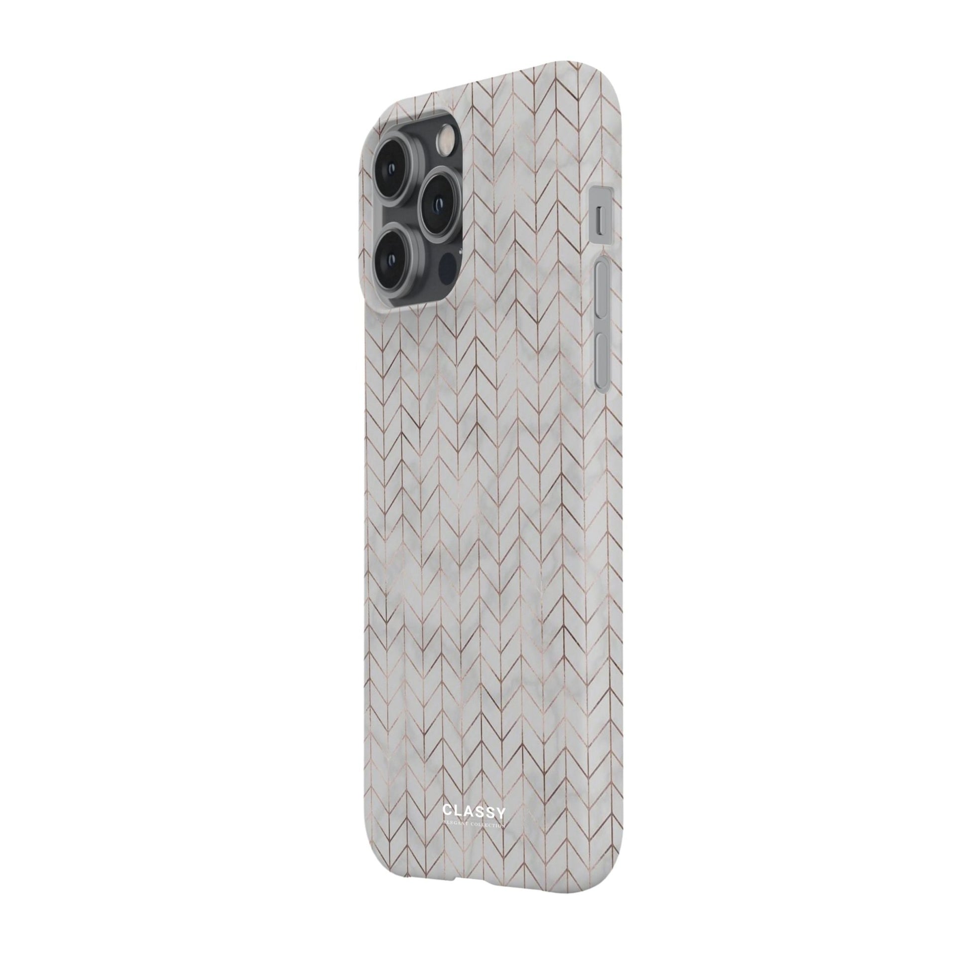 Gold and Gray Chevron Pattern Snap Case - Classy Cases - Phone Case - iPhone 17 - Glossy - 