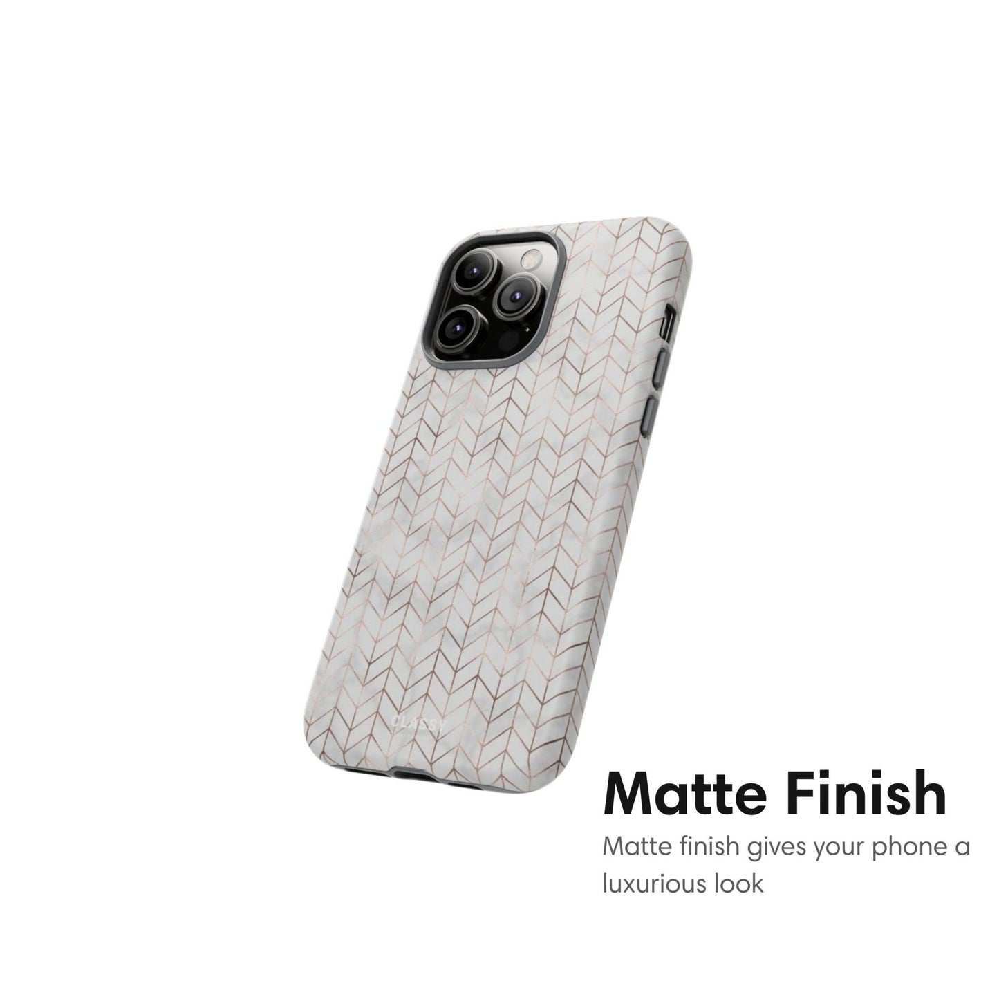 Gold and Gray Chevron Pattern Tough Case - Classy Cases - Phone Case - iPhone 17 - Glossy - 