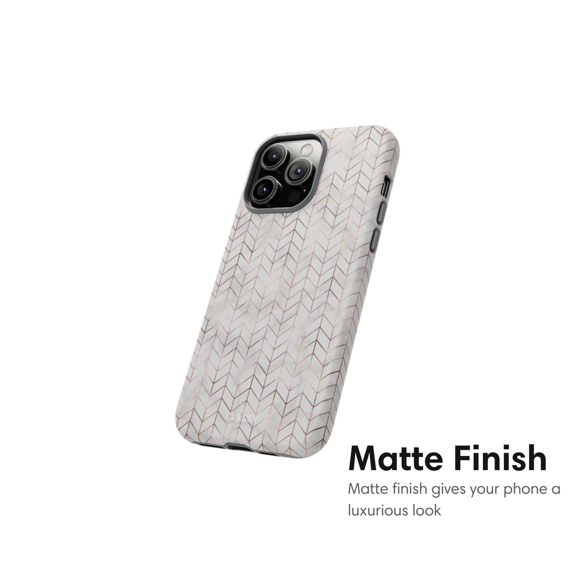Gold and Gray Chevron Pattern Tough Case - Classy Cases - Phone Case - iPhone 17 - Glossy - 
