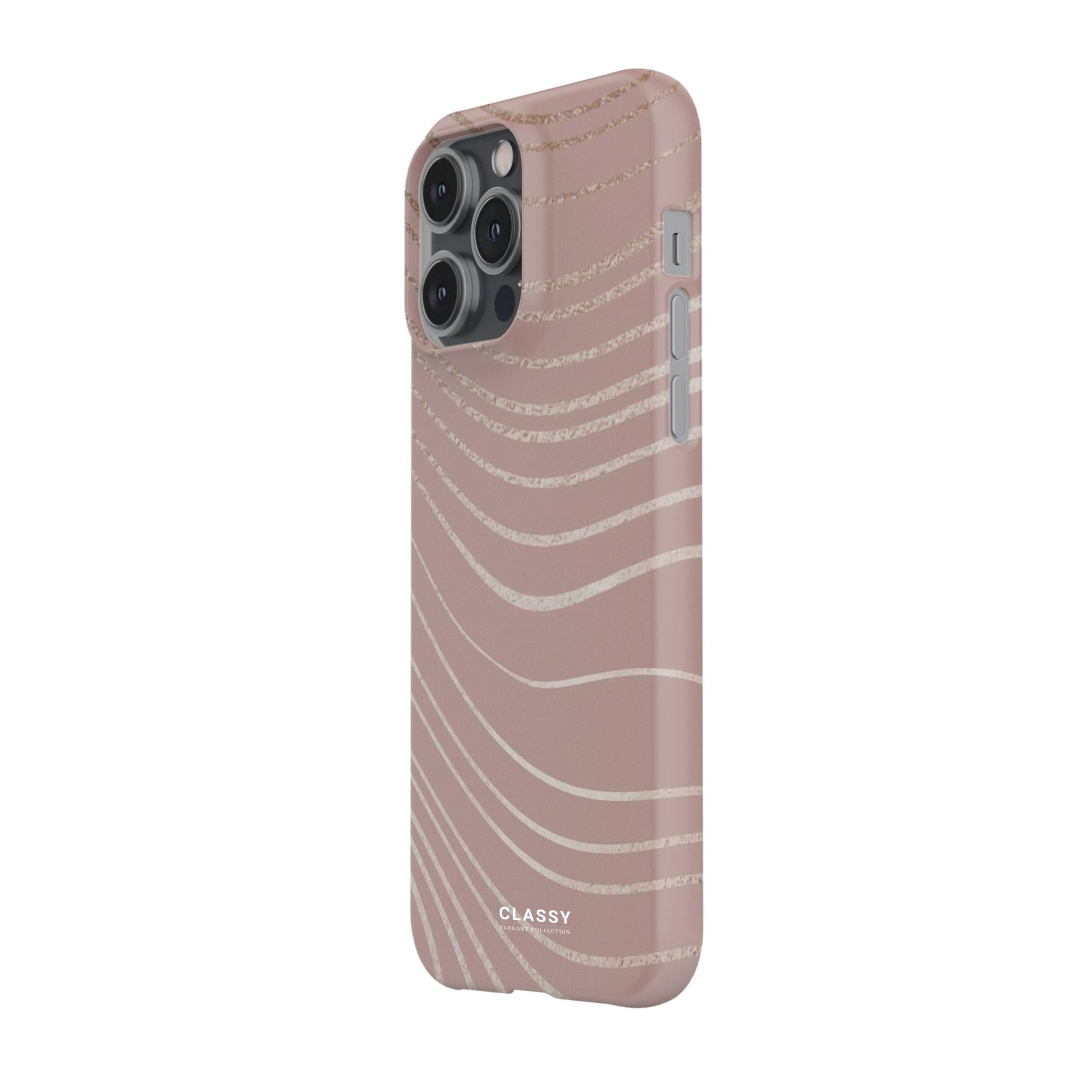 Gold Lines Dusty Rose Snap Case - Classy Cases - Phone Case - iPhone 17 - Glossy - 