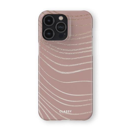 Gold Lines Dusty Rose Snap Case - Classy Cases - Phone Case - iPhone 17 - Glossy - 