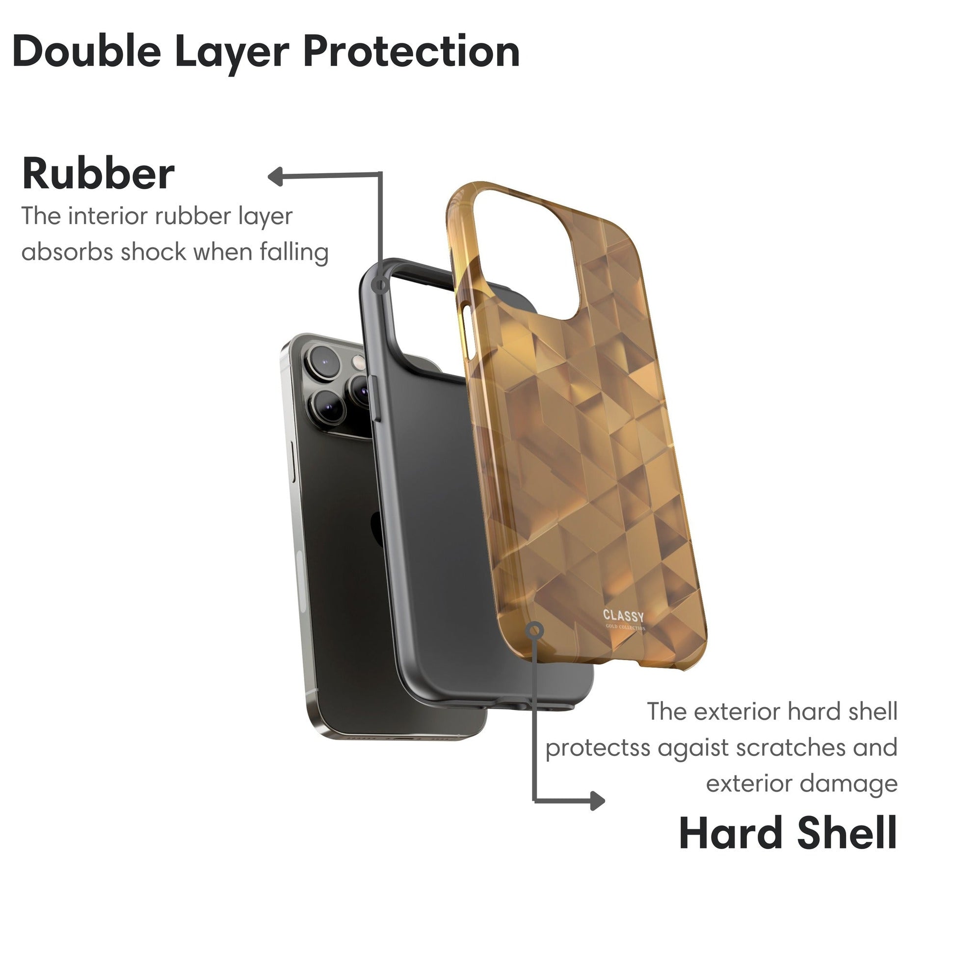 Gold Pattern Tough Case - Classy Cases - Phone Case - iPhone 17 - Glossy - 