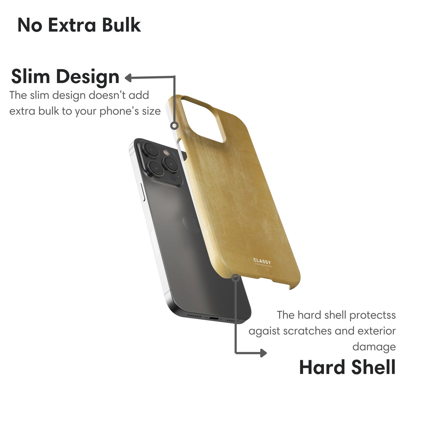 Gold Slight Pattern Snap Case - Classy Cases - Phone Case - iPhone 17 - Glossy - 