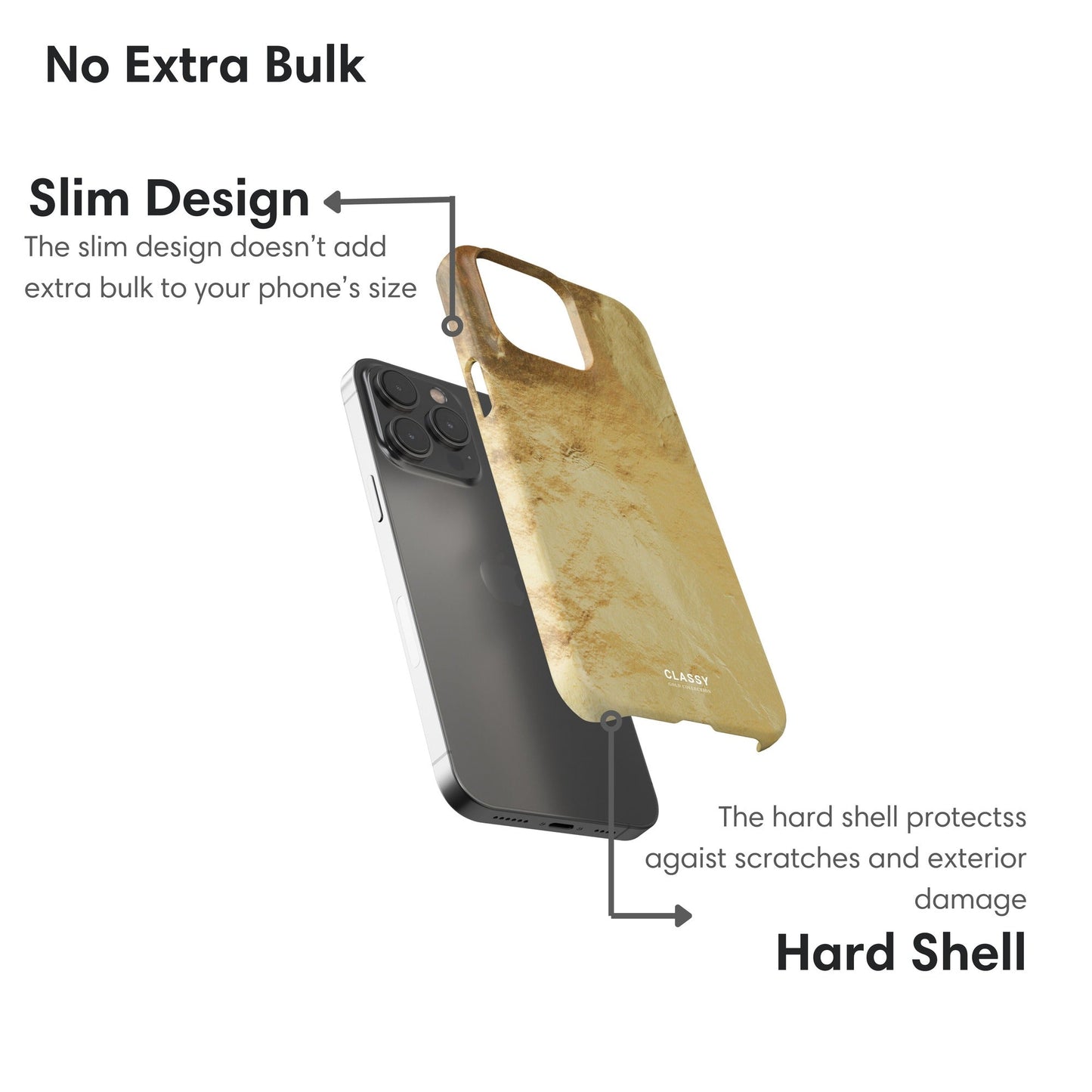 Gold Textured Pattern Snap Case - Classy Cases - Phone Case - iPhone 17 - Glossy - 