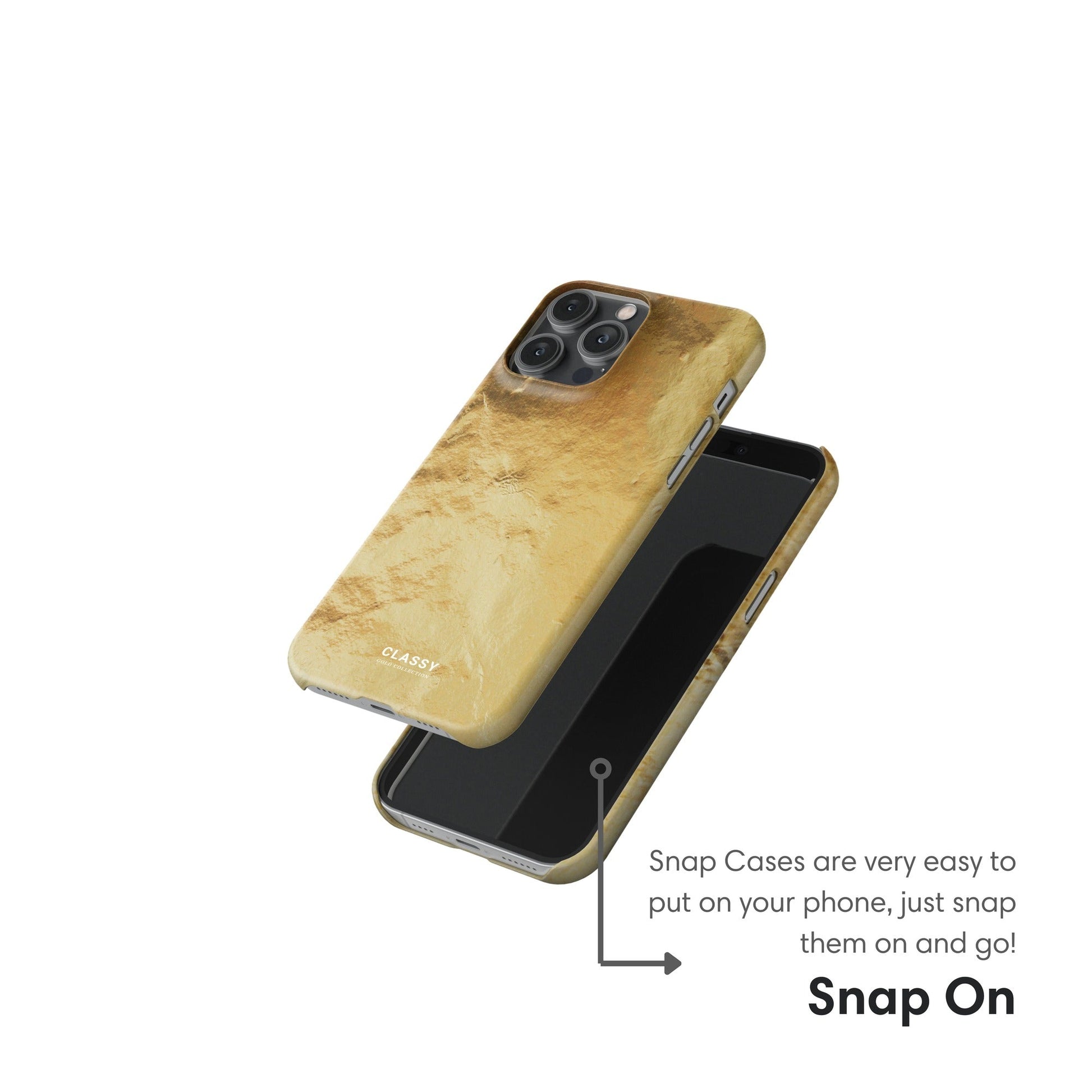 Gold Textured Pattern Snap Case - Classy Cases - Phone Case - iPhone 17 - Glossy - 