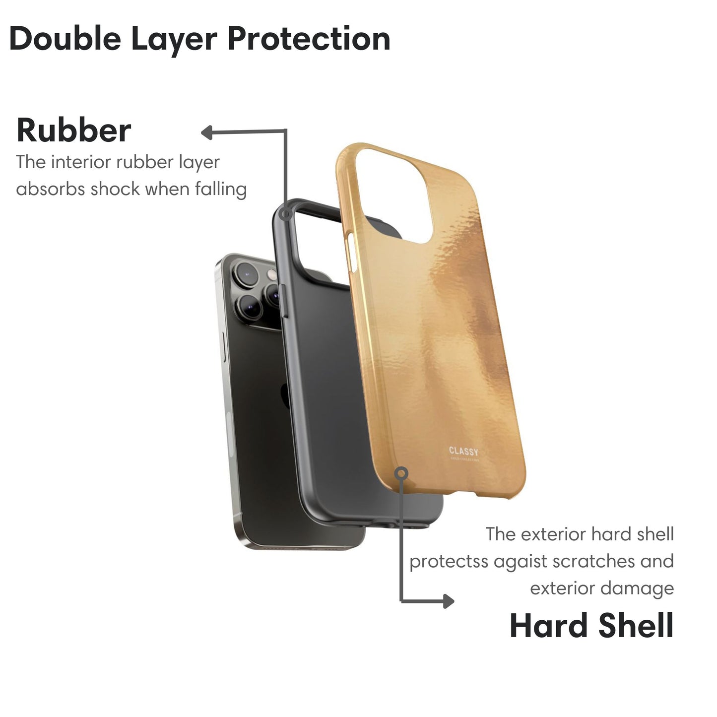 Gold Glossy Design Tough Case layers