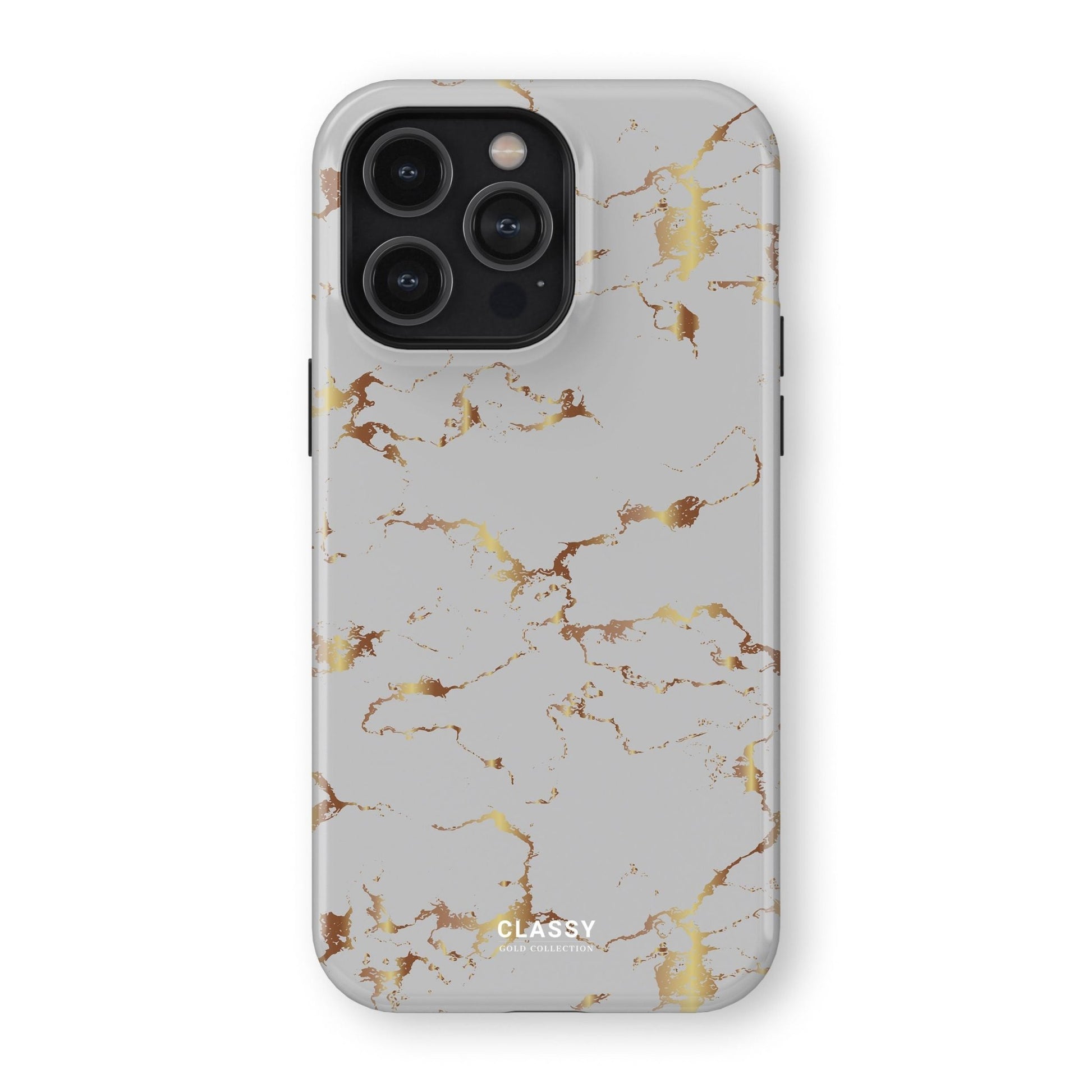 Gray and Gold Marble Tough Case - Classy Cases - Phone Case - iPhone 17 - Glossy - 