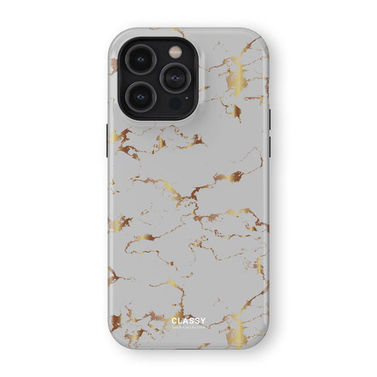 Gray and Gold Marble Tough Case - Classy Cases - Phone Case - iPhone 17 - Glossy - 