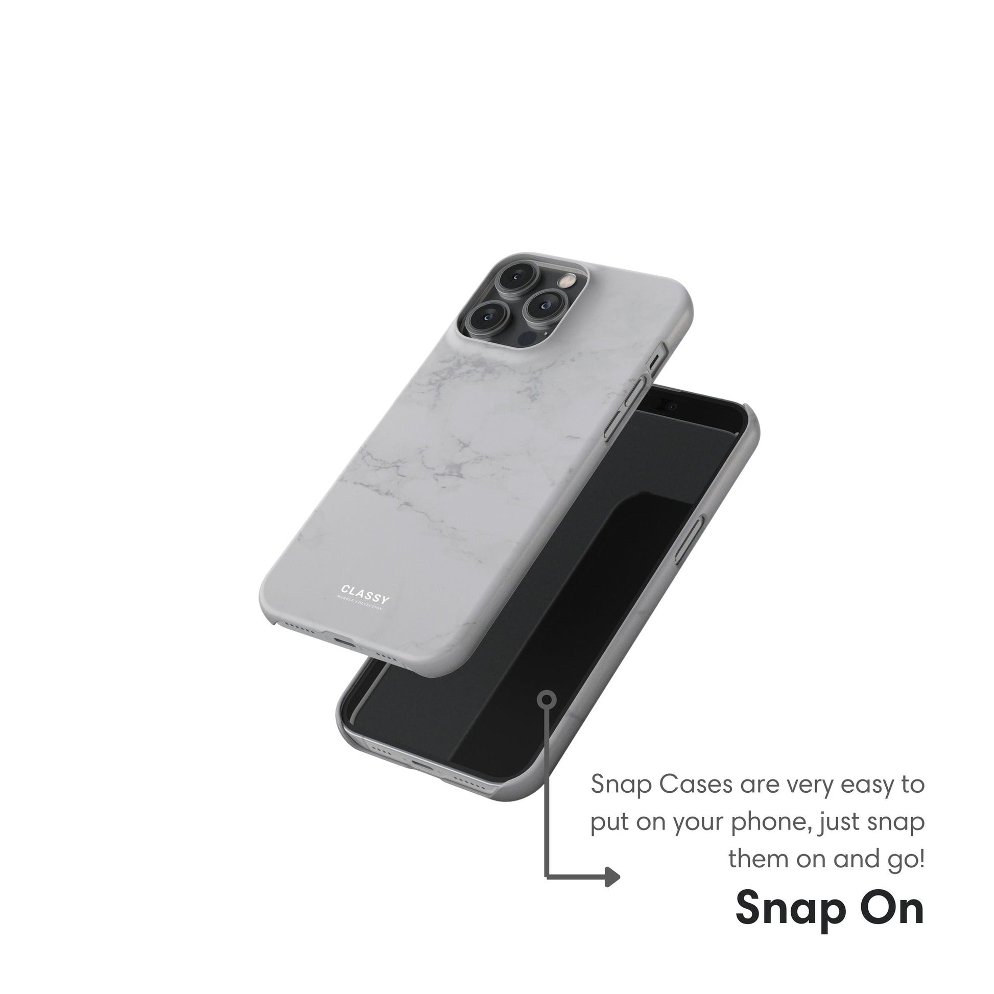 Gray Marble Snap Case - Classy Cases - Phone Case - iPhone 17 - Glossy - 