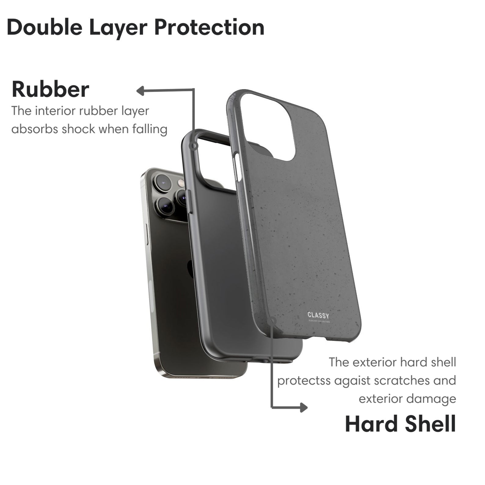 Gray Pattern Tough Case - Classy Cases - Phone Case - iPhone 17 - Glossy - 