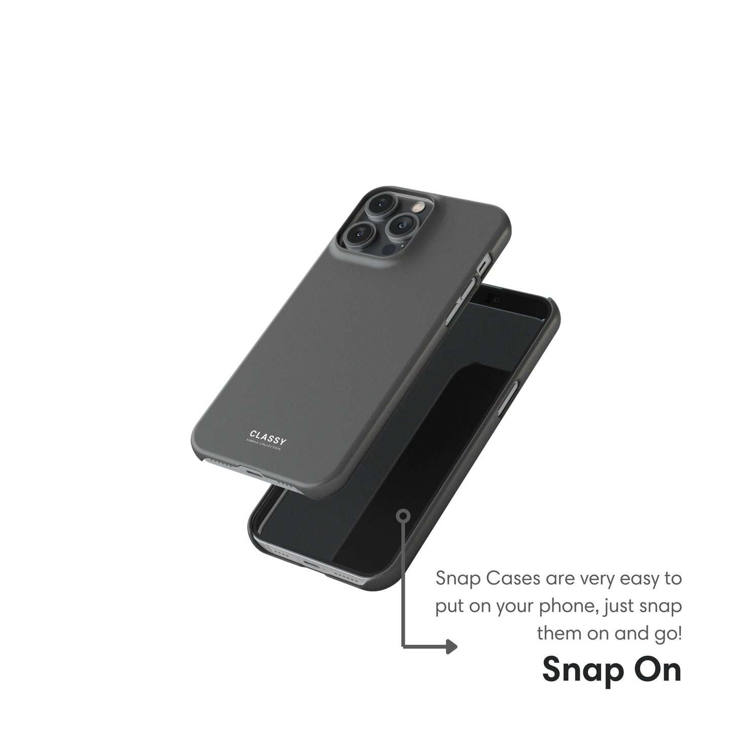 Gray Snap Case - Classy Cases - Phone Case - iPhone 17 - Glossy - 