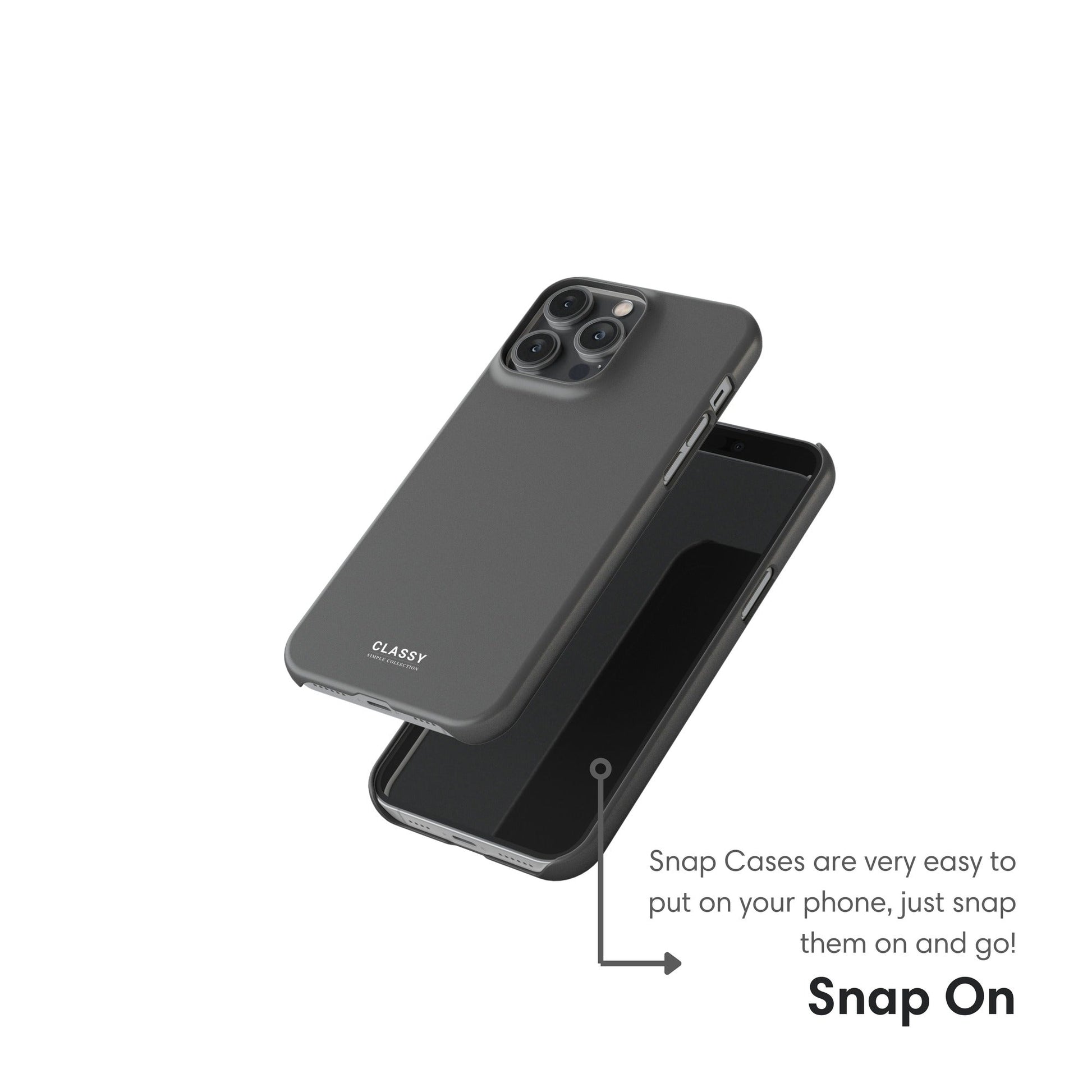Gray Snap Case - Classy Cases - Phone Case - iPhone 17 - Glossy - 