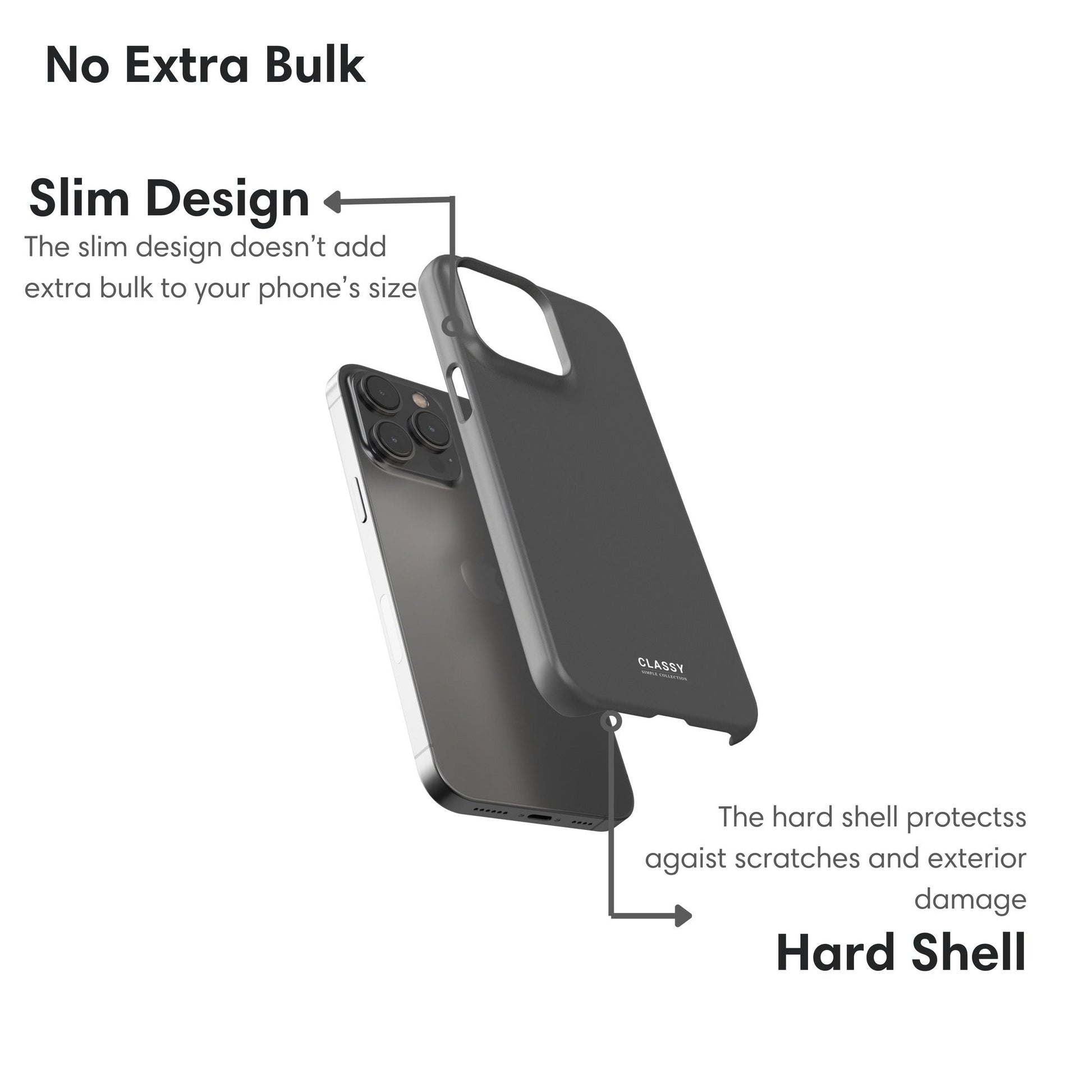 Gray Snap Case - Classy Cases - Phone Case - iPhone 17 - Glossy - 