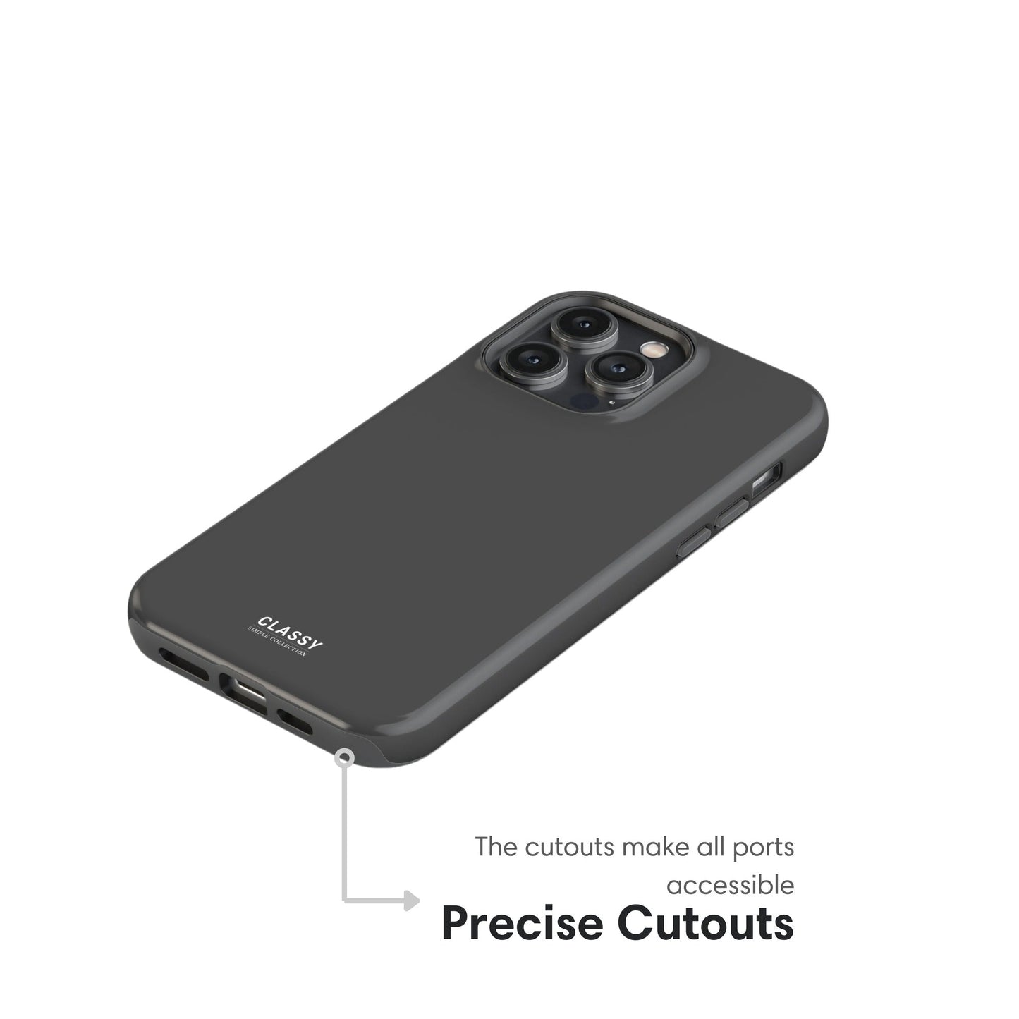 Gray Tough Case - Classy Cases - Phone Case - iPhone 17 - Glossy - 