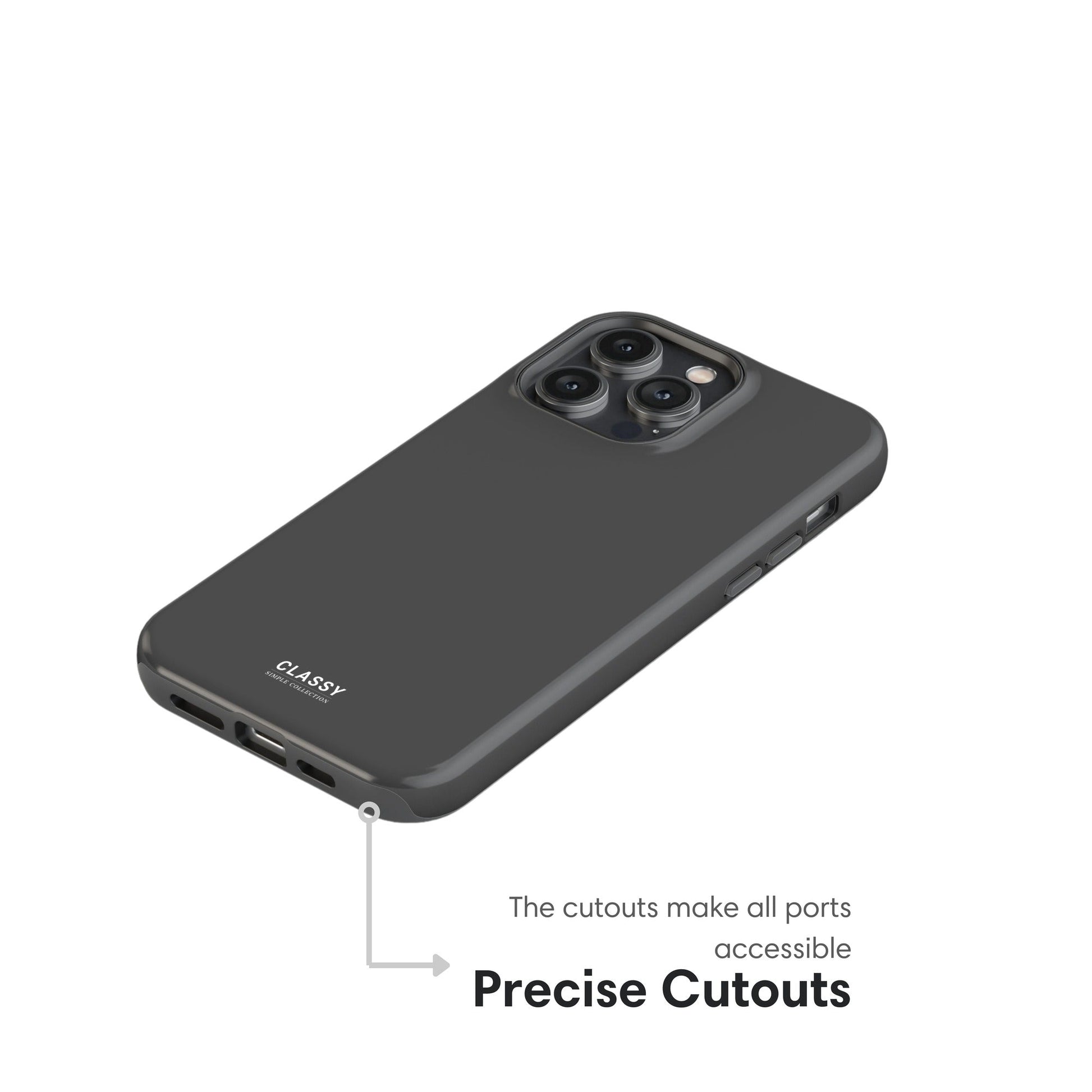 Gray Tough Case - Classy Cases - Phone Case - iPhone 17 - Glossy - 