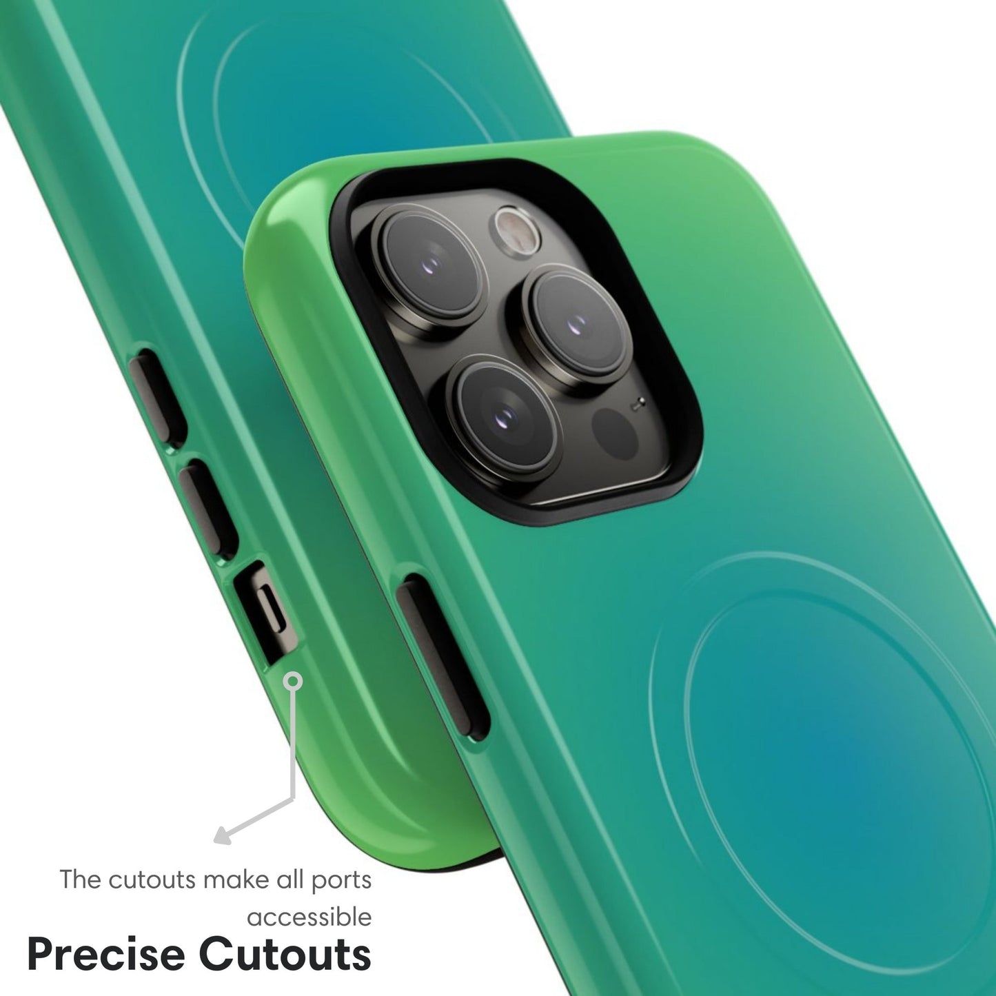 Green and Blue Ombre MagSafe Tough Case - Classy Cases - Phone Case - iPhone 17 - Glossy - 