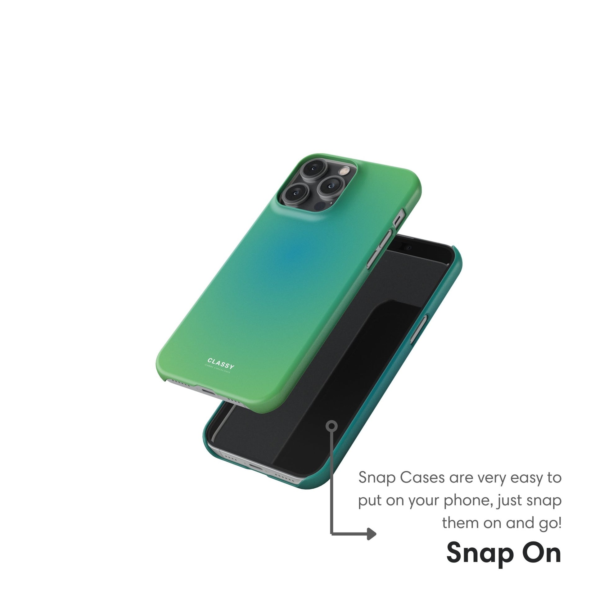 Green and Blue Ombre Snap Case - Classy Cases - Phone Case - iPhone 17 - Glossy - 