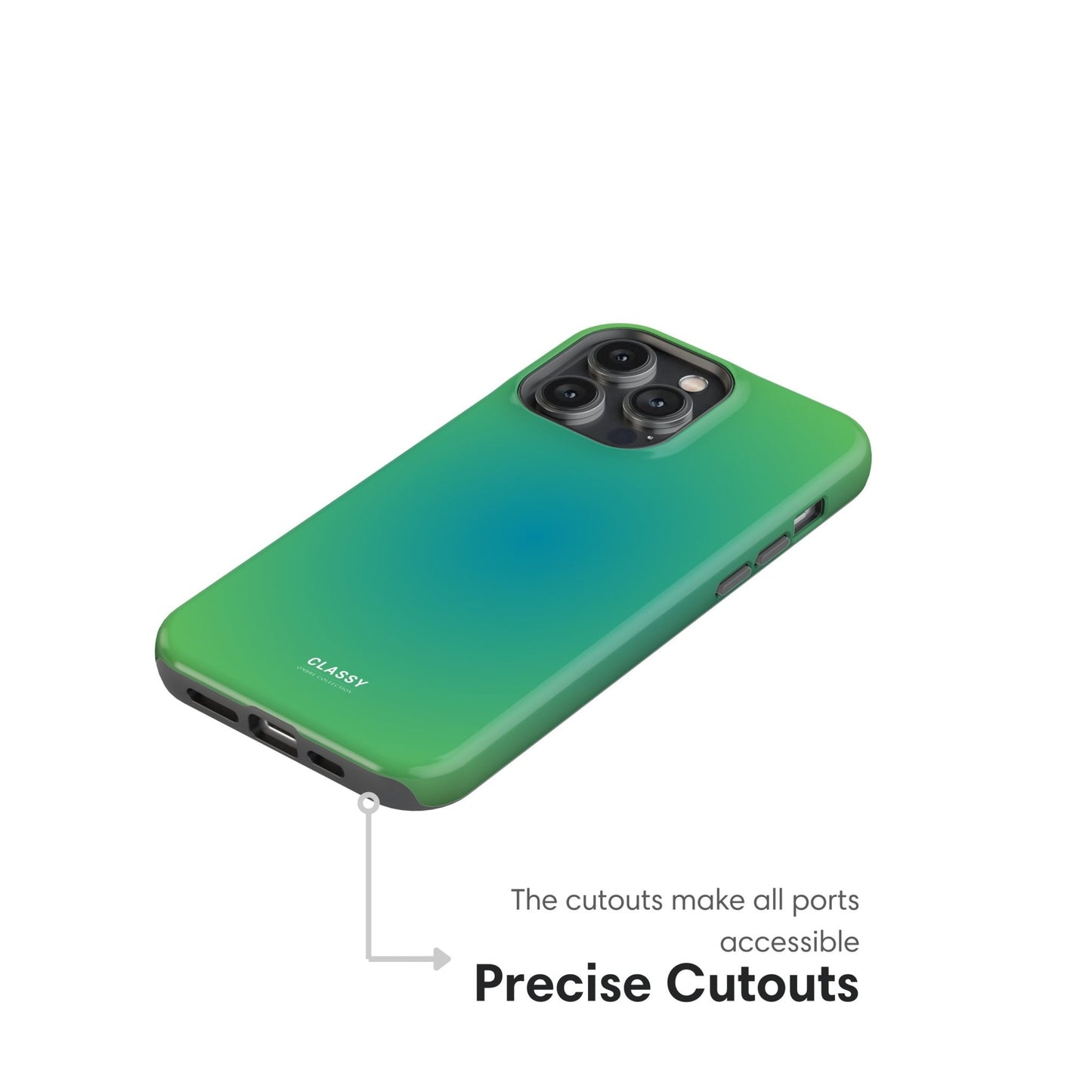 Green and Blue Ombre Tough Case - Classy Cases - Phone Case - iPhone 17 - Glossy - 