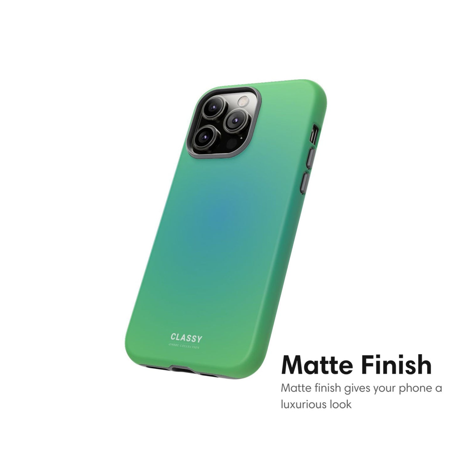 Green and Blue Ombre Tough Case - Classy Cases - Phone Case - iPhone 17 - Glossy - 