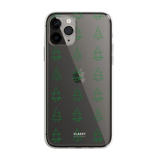 Green Christmas Trees Clear Case - Classy Cases - Phone Case - iPhone 16 Pro - Without gift packaging - 