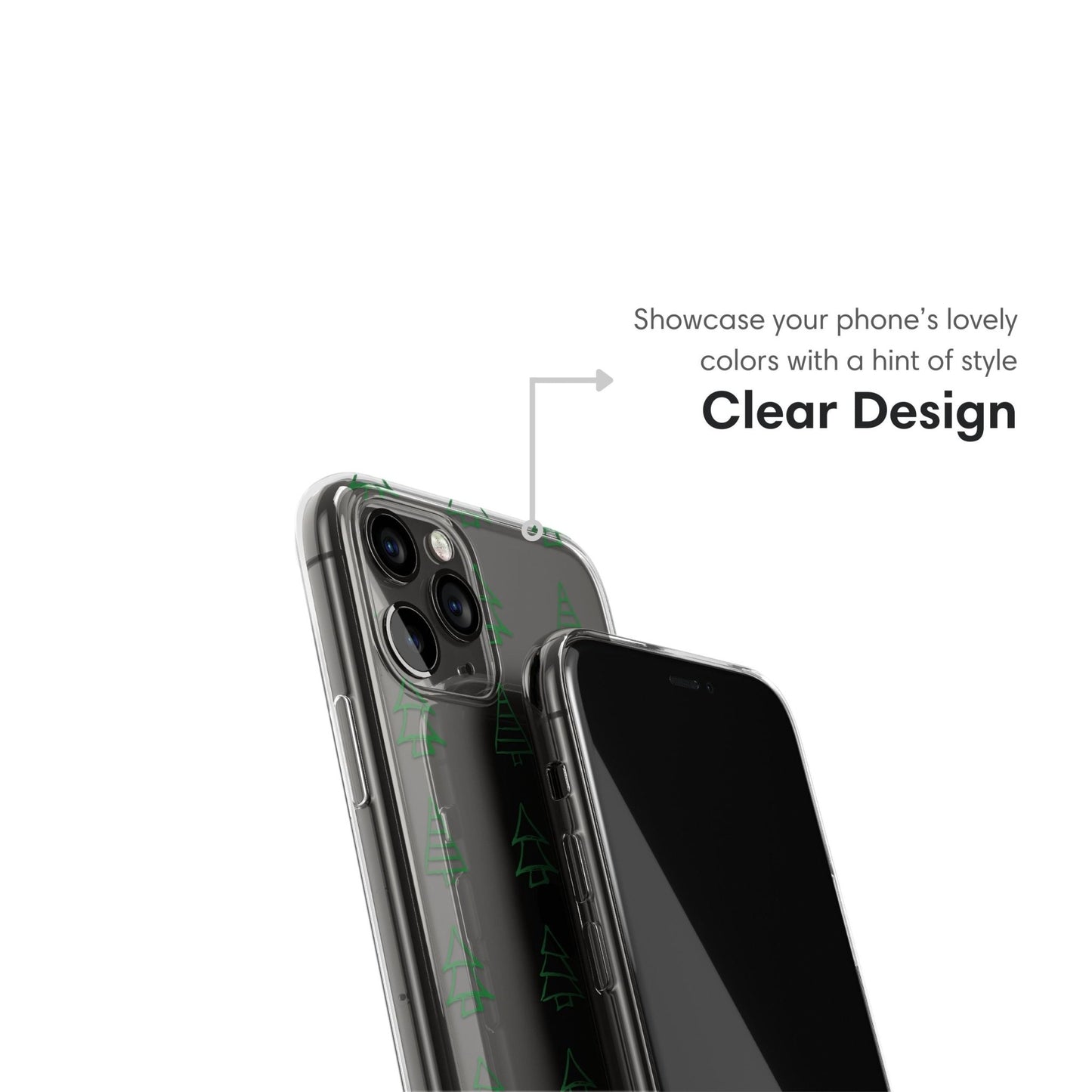 Green Christmas Trees Clear Case - Classy Cases - Phone Case - iPhone 16 Pro - Without gift packaging - 