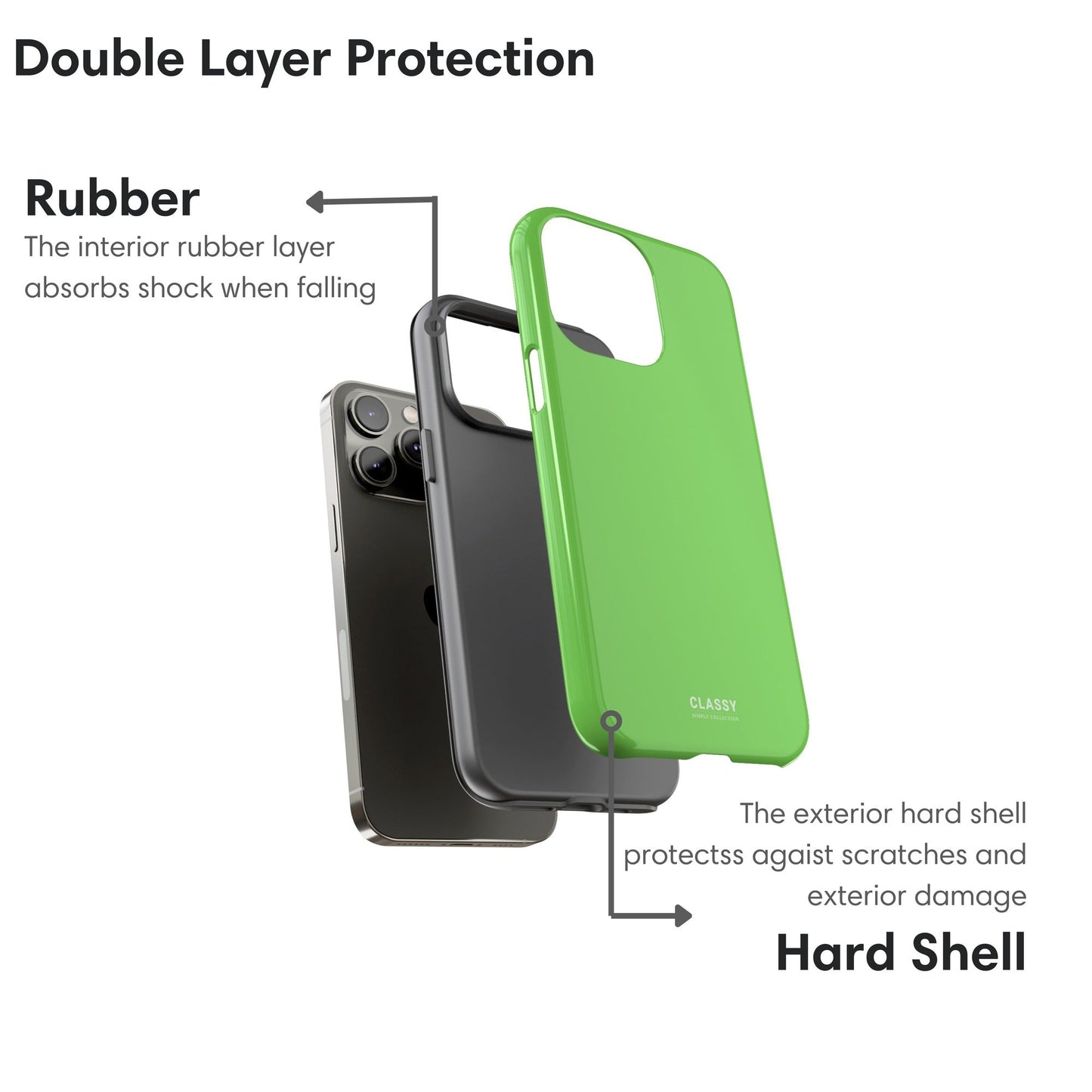 Green Tough Case - Classy Cases - Phone Case - iPhone 17 - Glossy - 