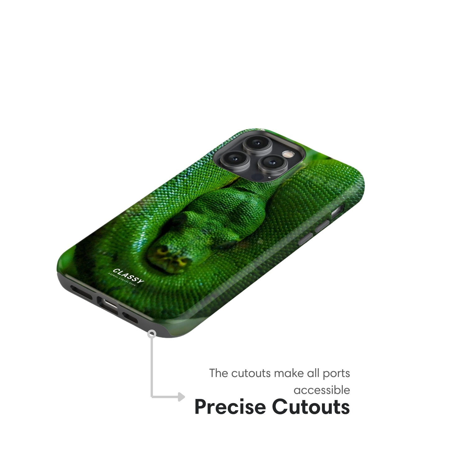 Green Snake Tough Case cutouts