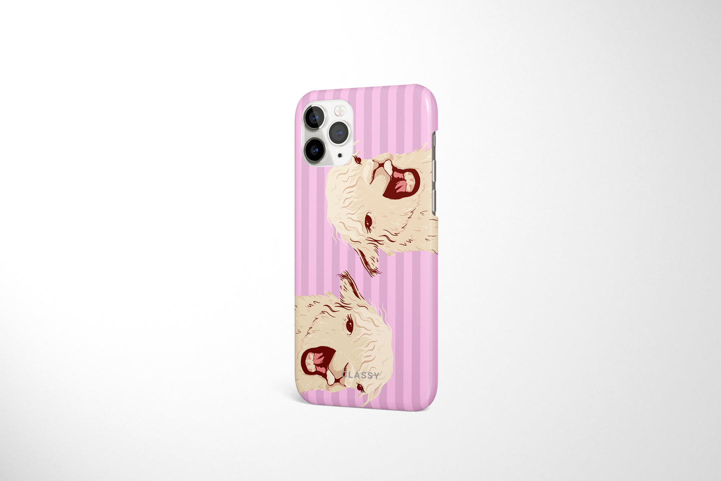 Pink Striped Llama Snap Case 2.0 - Classy Cases