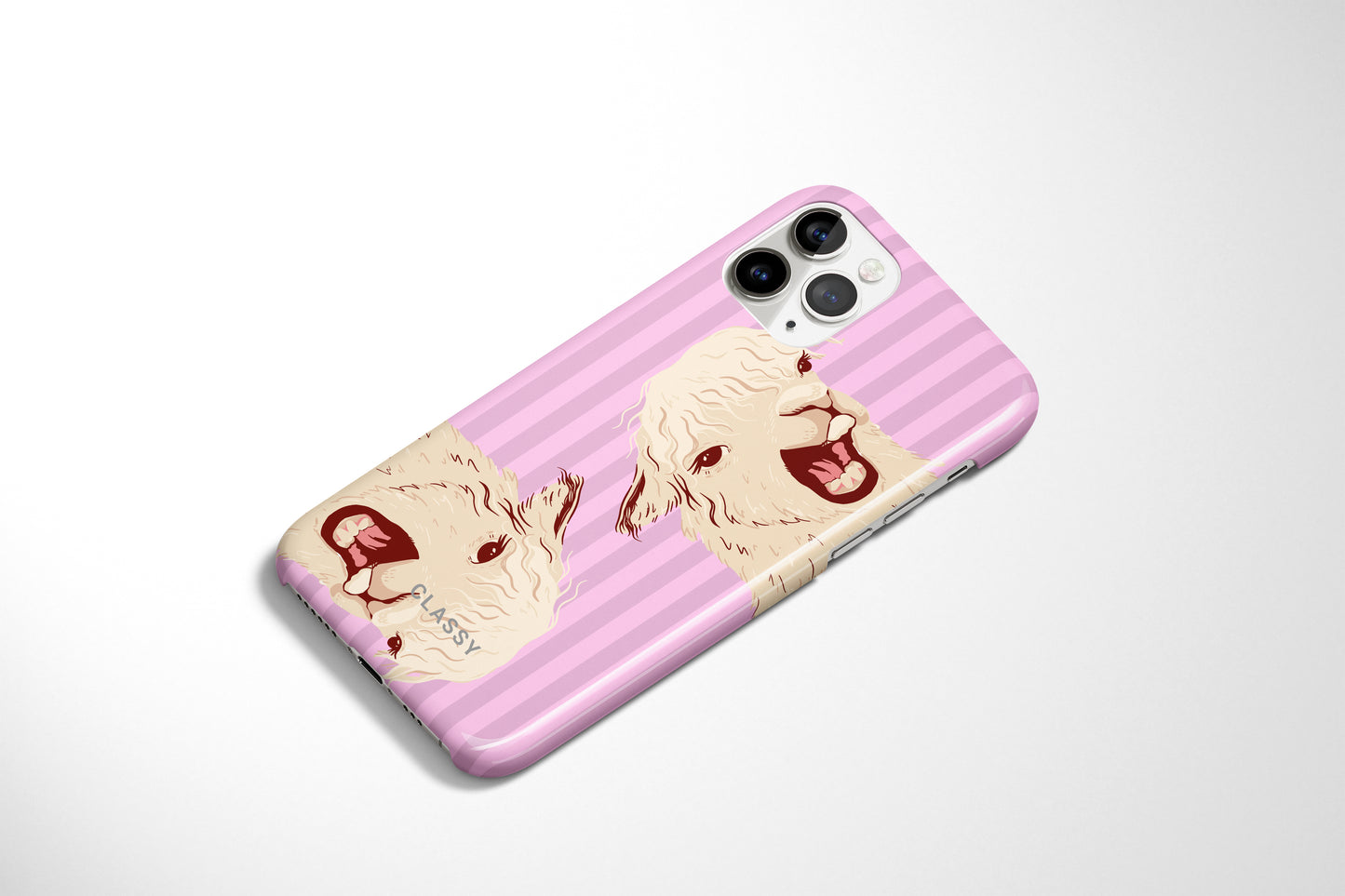 Pink Striped Llama Snap Case 2.0 - Classy Cases