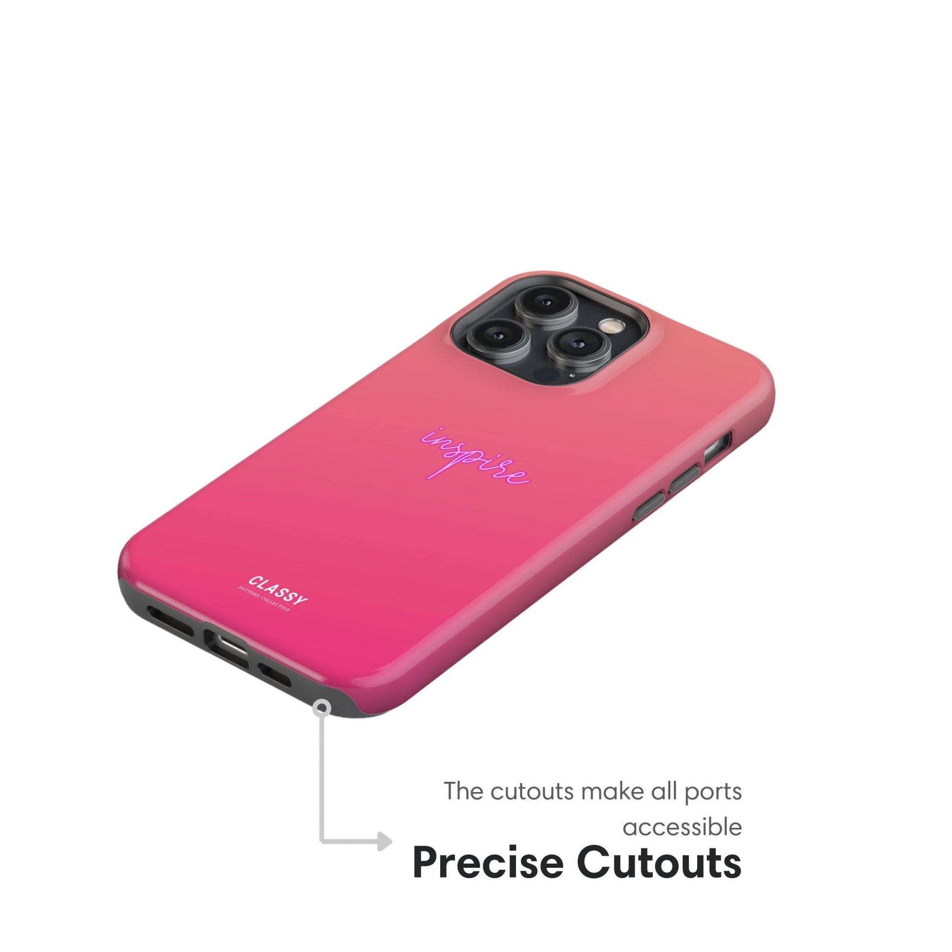 Inspire | Pink Tough Case - Classy Cases - Phone Case - iPhone 17 - Glossy - 