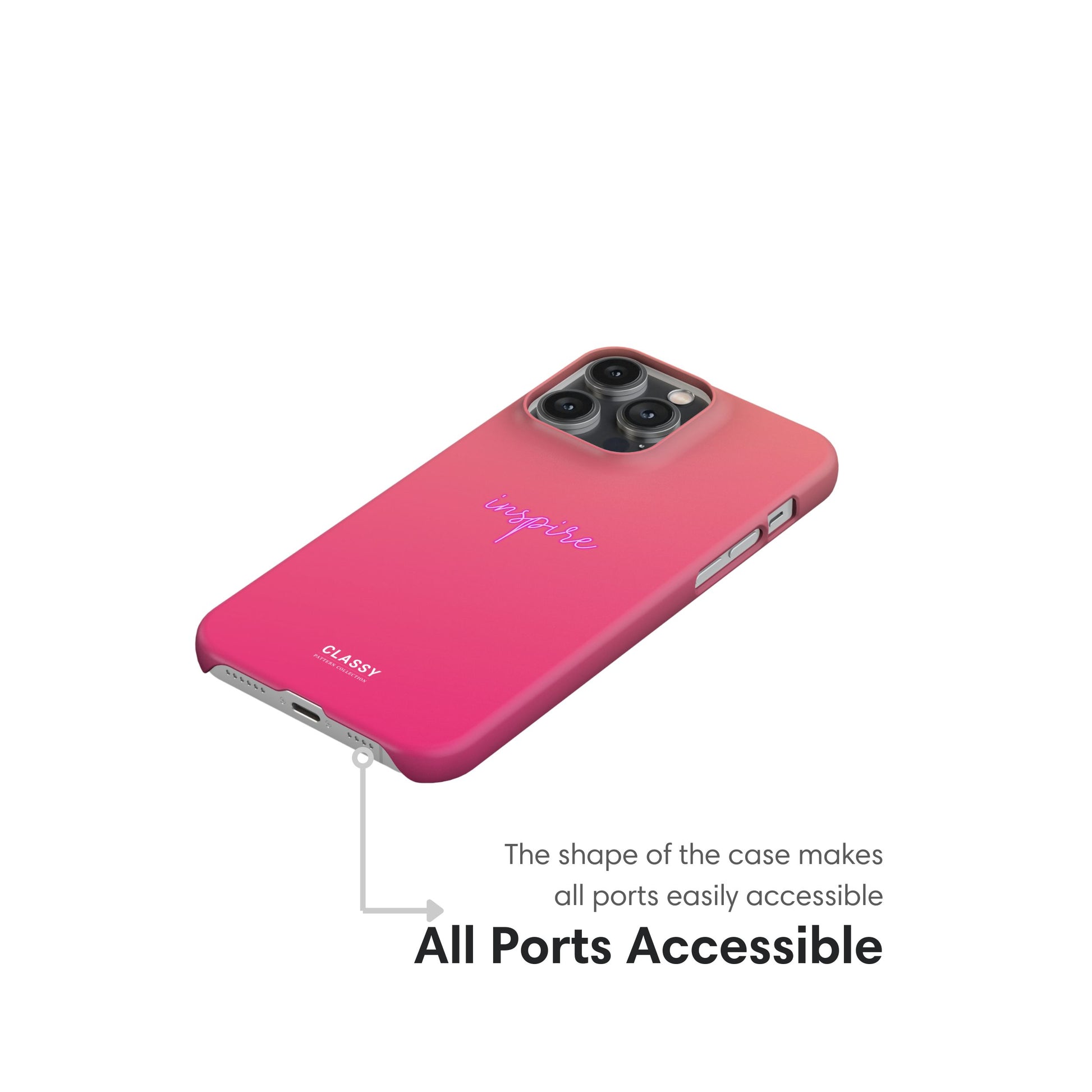 Inspire | Pink Snap Case ports