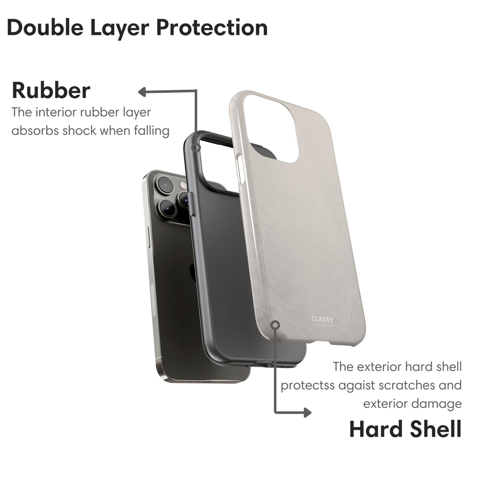 Light Beige Ombre Tough Case - Classy Cases - Phone Case - iPhone 17 - Glossy - 