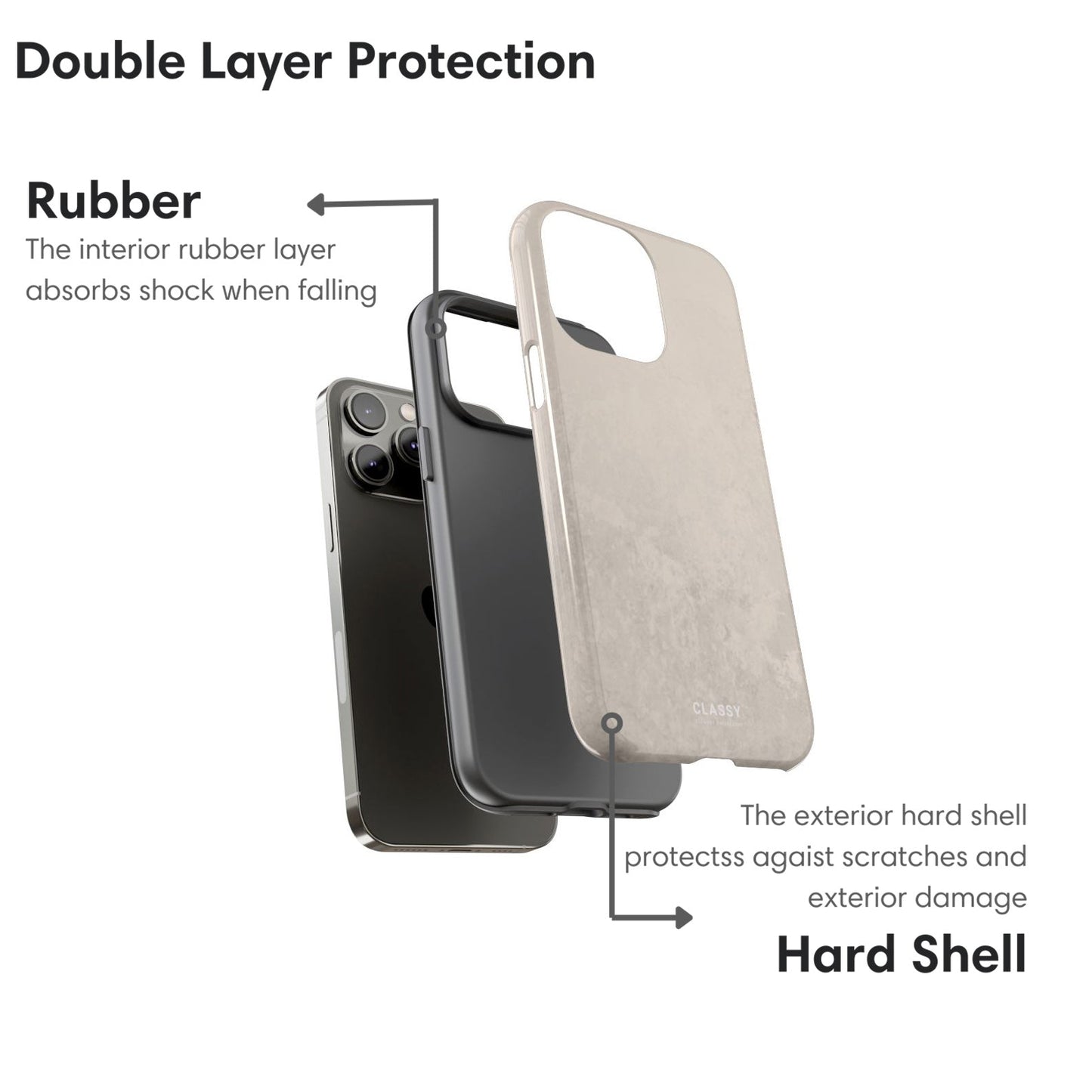 Light Beige Tough Case - Classy Cases - Phone Case - iPhone 17 - Glossy - 
