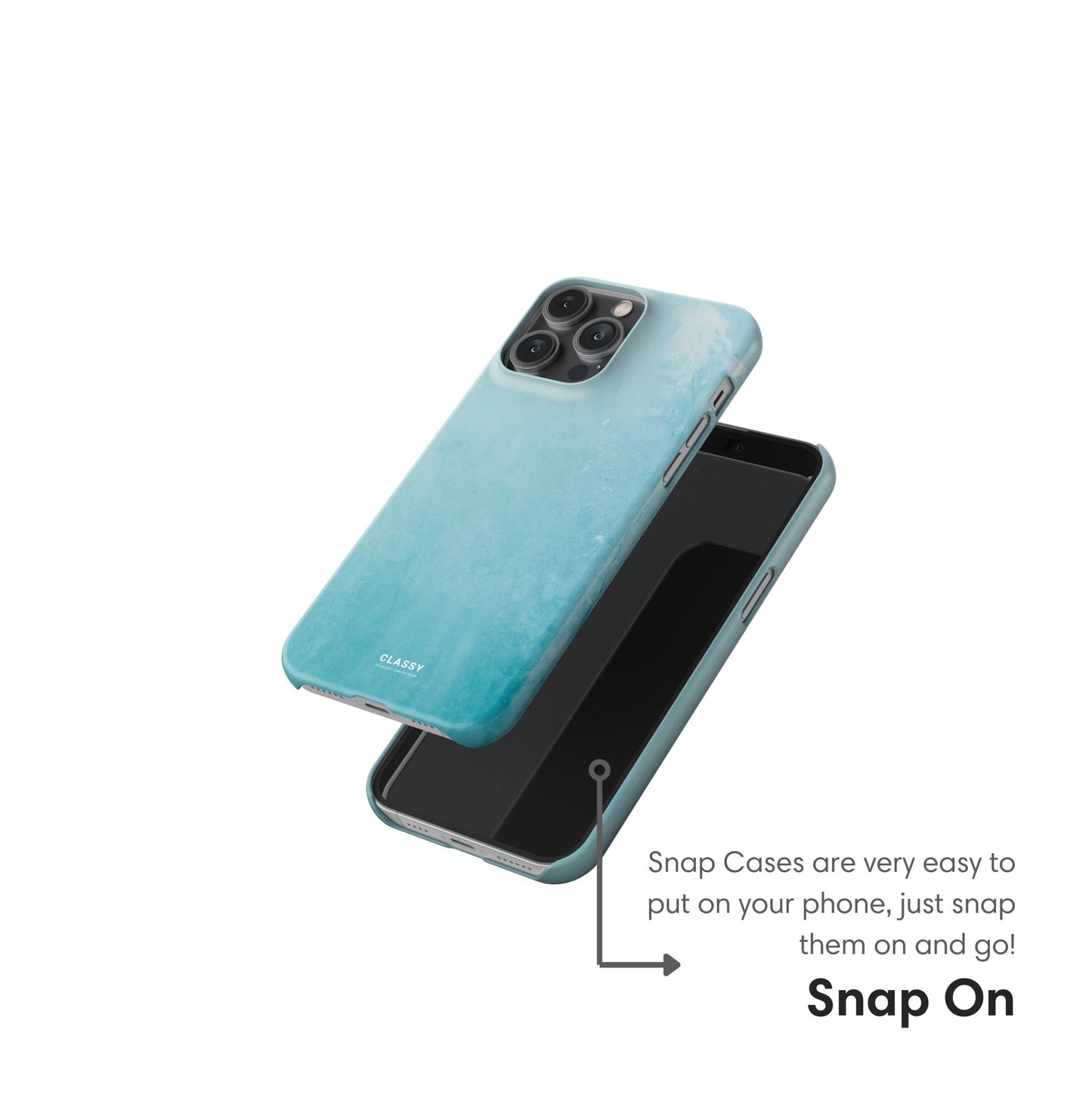 Light Blue Elegant Ombre Snap Case - Classy Cases - Phone Case - iPhone 17 - Glossy - 