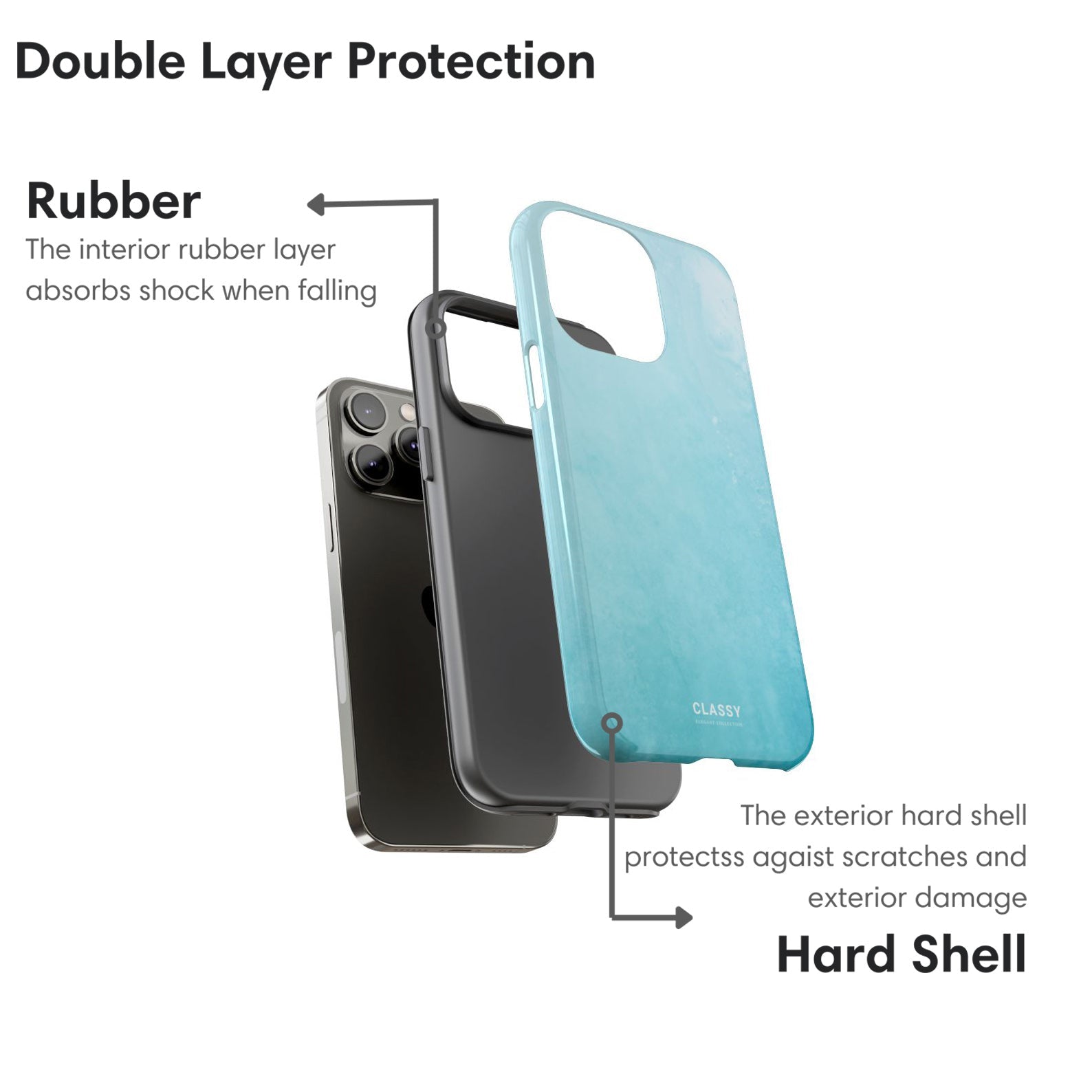 Light Blue Elegant Ombre Tough Case - Classy Cases - Phone Case - iPhone 17 - Glossy - 