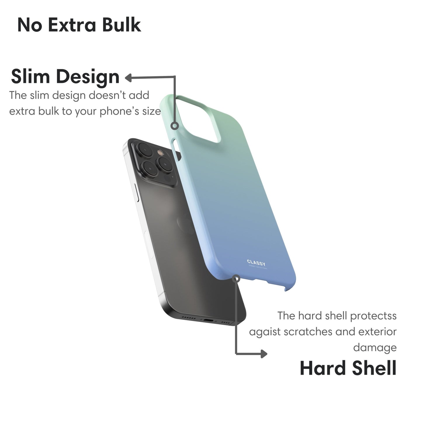 Light Blue Ombre Snap Case - Classy Cases - Phone Case - iPhone 17 - Glossy - 