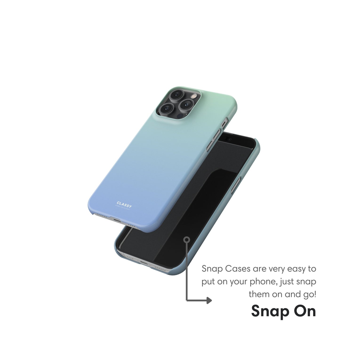 Light Blue Ombre Snap Case - Classy Cases - Phone Case - iPhone 17 - Glossy - 