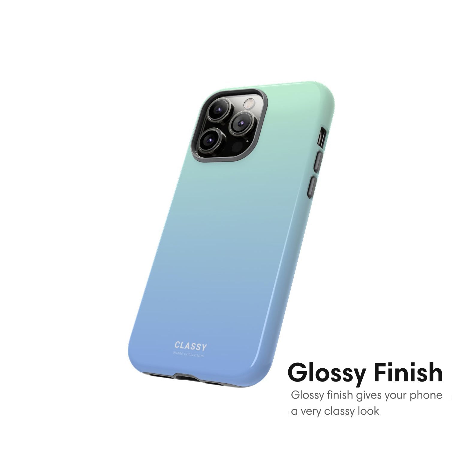 Light Blue Ombre Tough Case - Classy Cases - Phone Case - iPhone 17 - Glossy - 