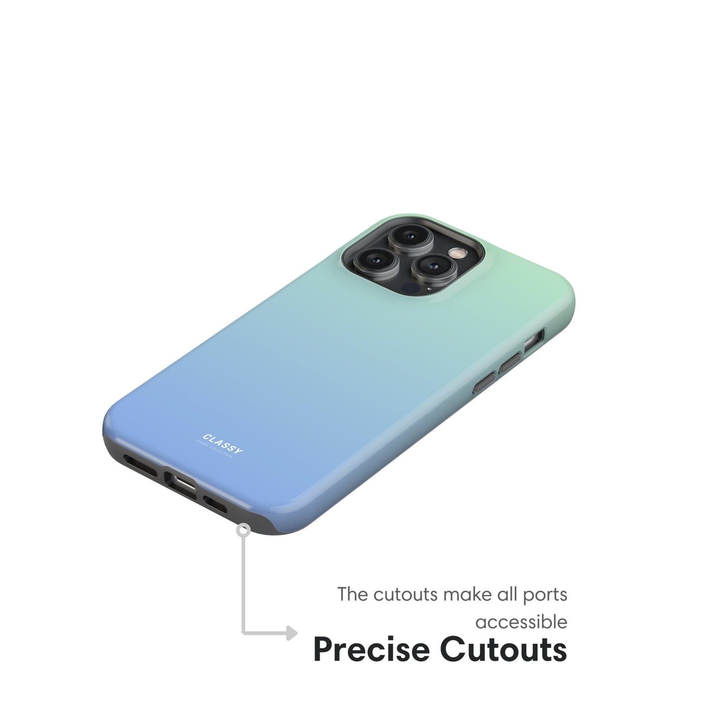 Light Blue Ombre Tough Case - Classy Cases - Phone Case - iPhone 17 - Glossy - 