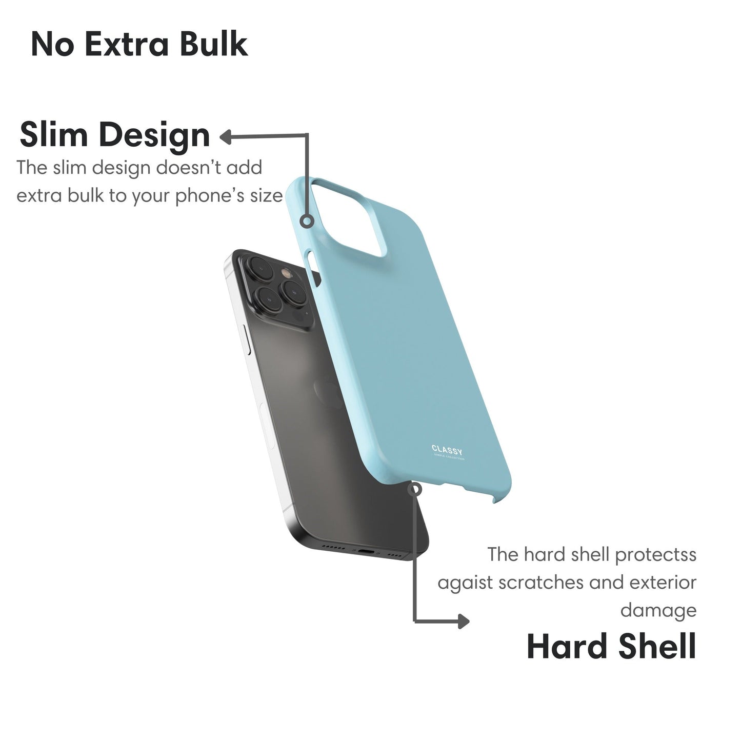 Light Blue Snap Case - Classy Cases - Phone Case - iPhone 17 - Glossy - 