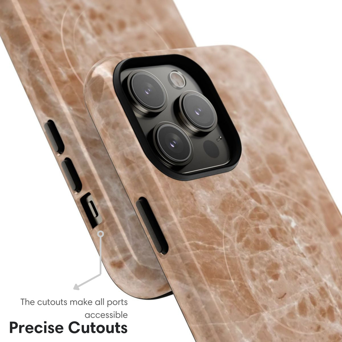 Light Brown Marble MagSafe Tough Case - Classy Cases - Phone Case - iPhone 17 - Glossy -