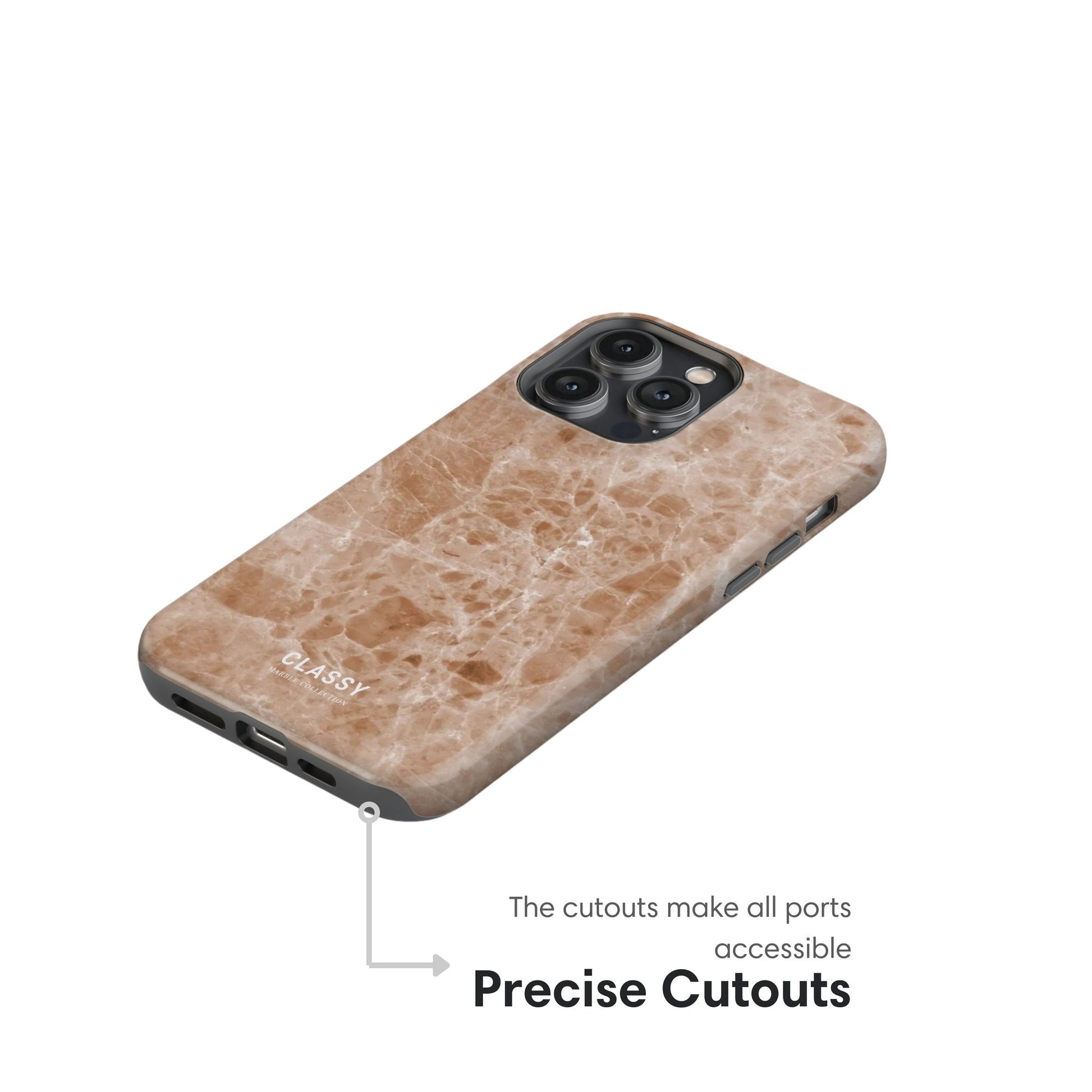 Light Brown Marble Tough Case - Classy Cases - Phone Case - iPhone 17 - Glossy - 