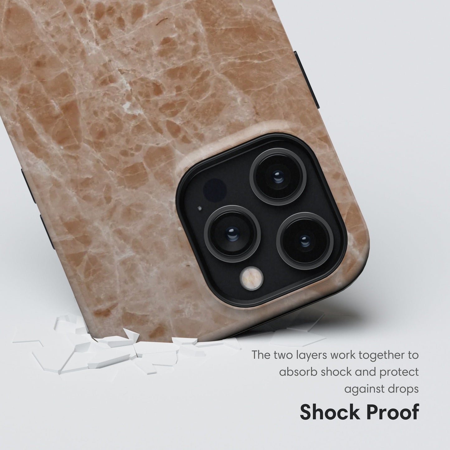 Light Brown Marble Tough Case - Classy Cases - Phone Case - iPhone 17 - Glossy - 