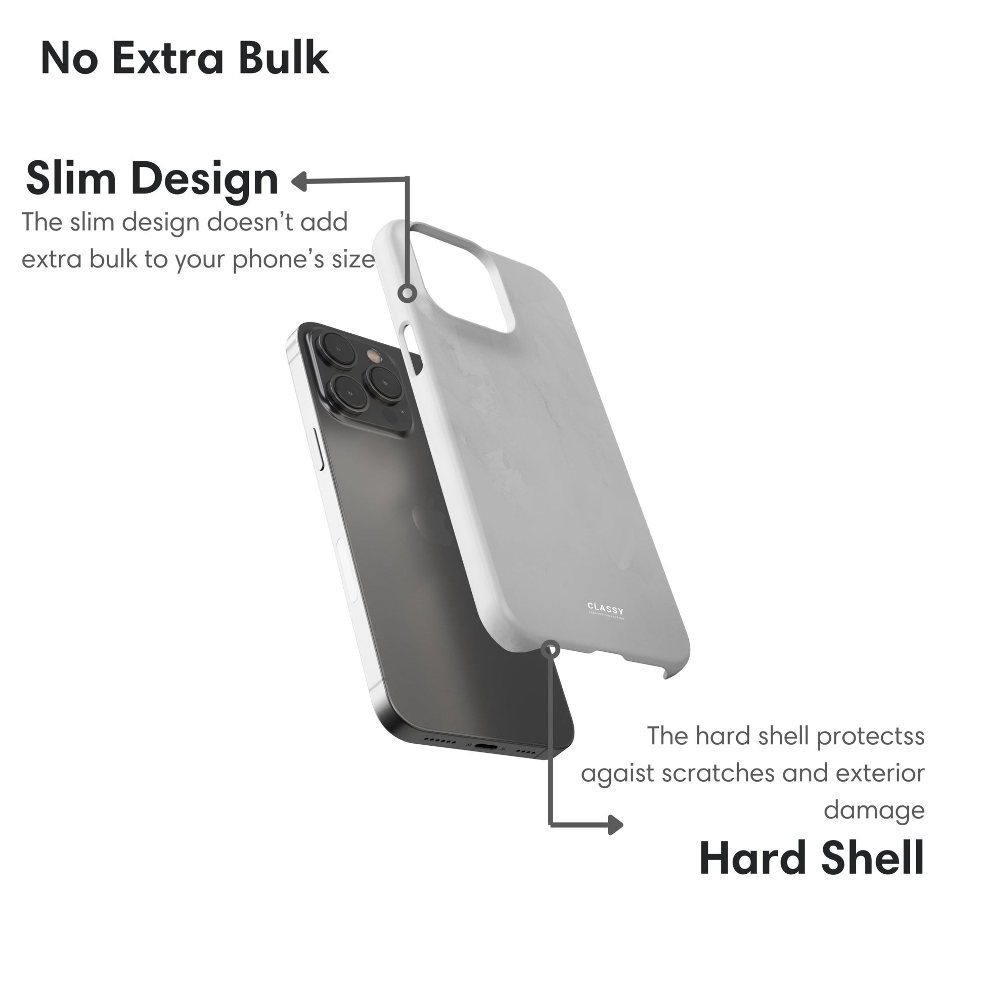 Light Gray Elegant Snap Case - Classy Cases - Phone Case - iPhone 17 - Glossy - 