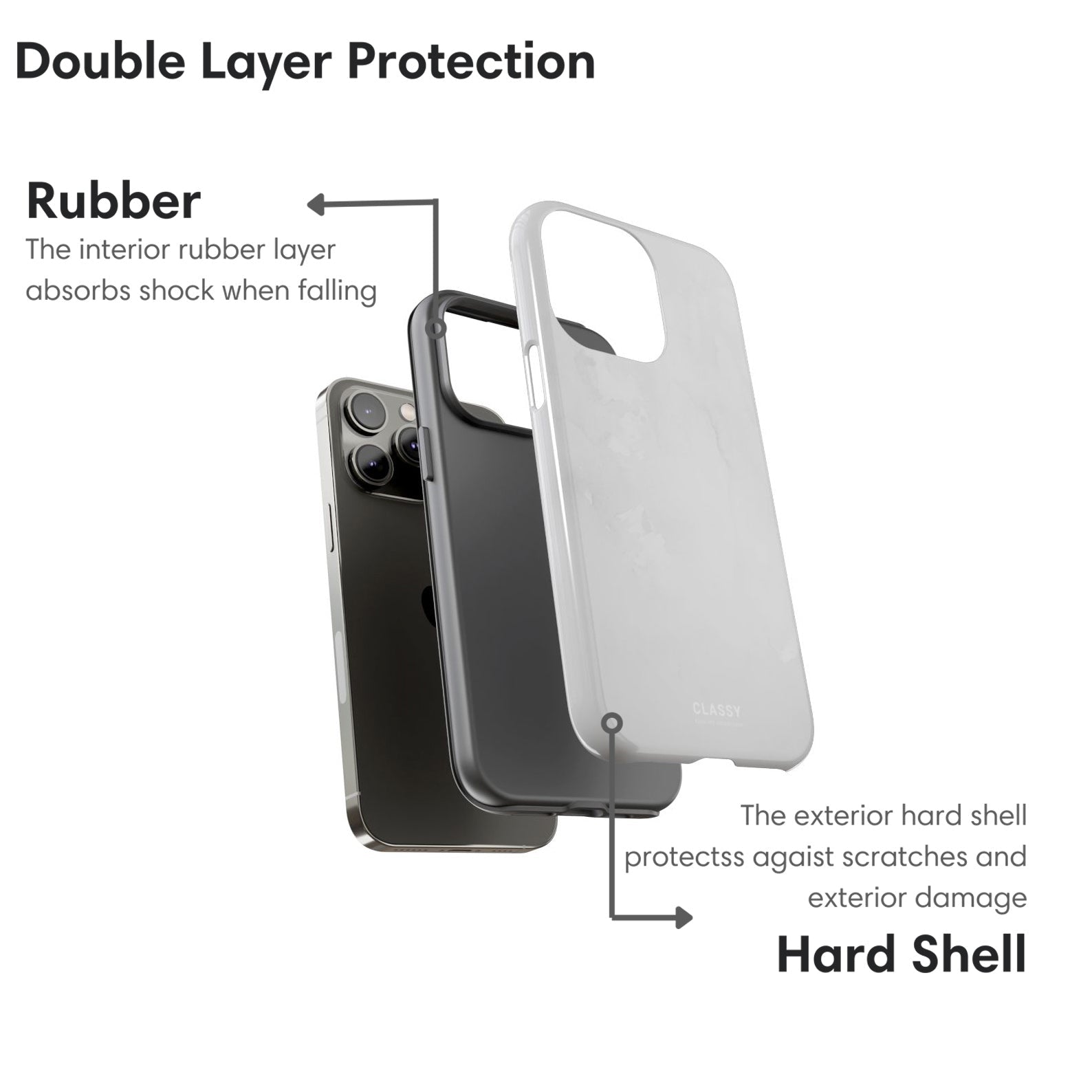 Light Gray Elegant Tough Case - Classy Cases - Phone Case - iPhone 17 - Glossy - 