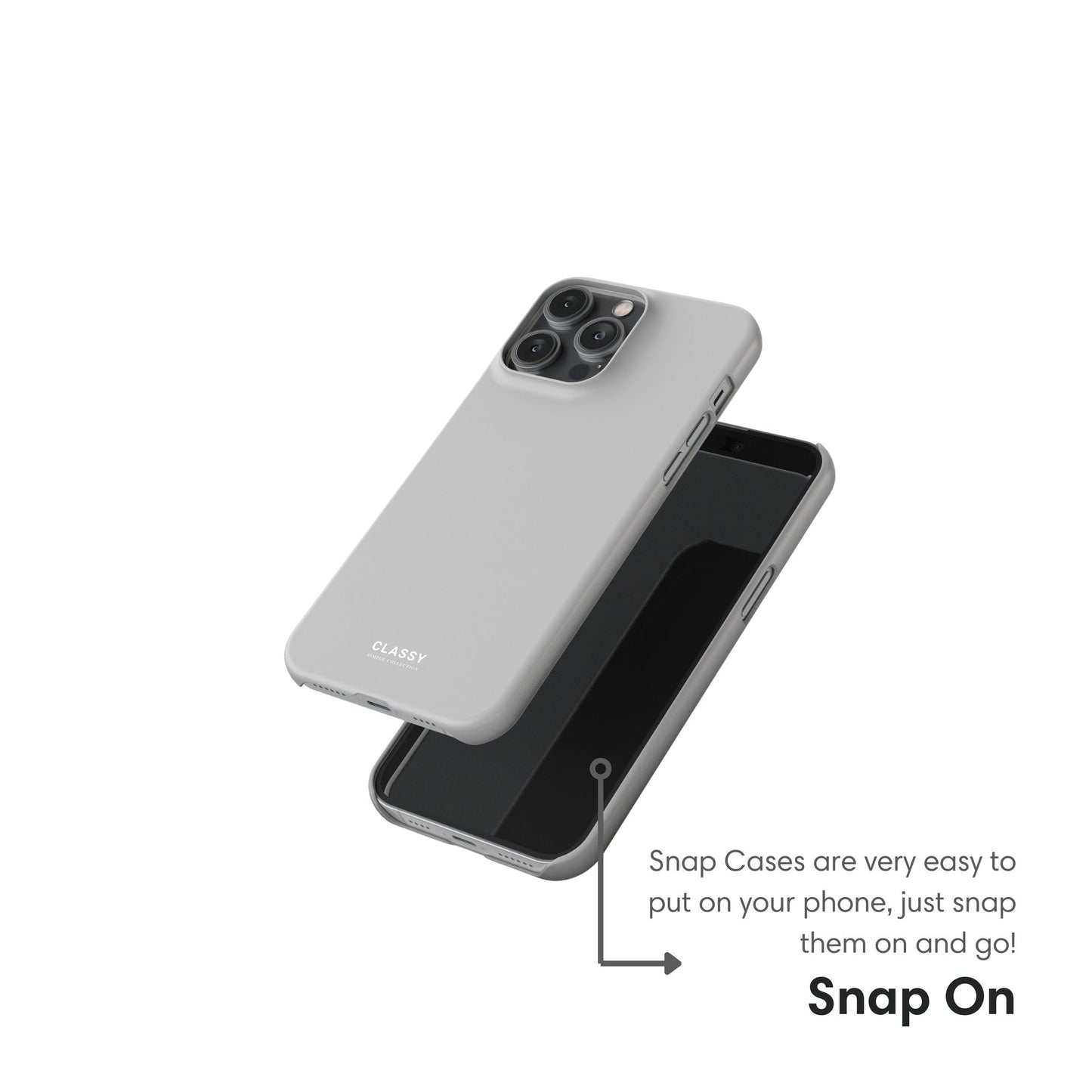 Light Gray Snap Case - Classy Cases - Phone Case - iPhone 17 - Glossy - 