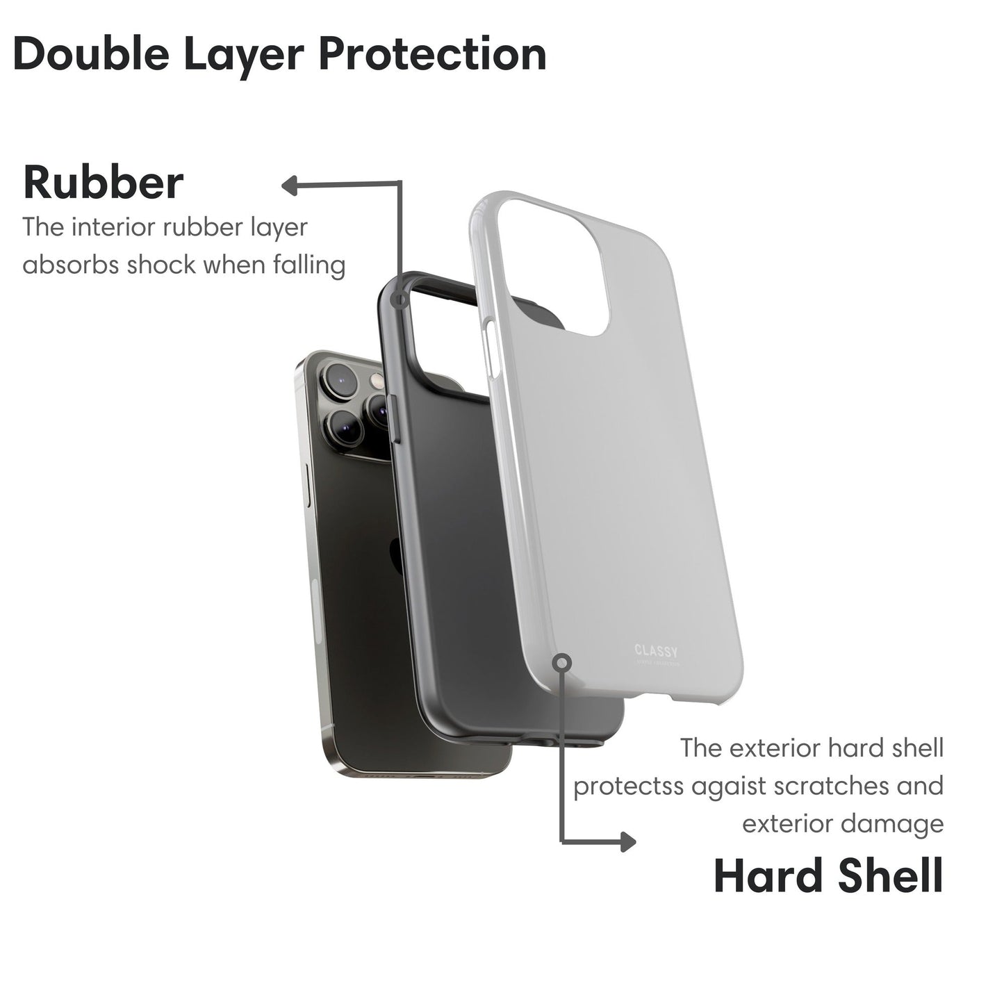 Light Gray Tough Case - Classy Cases - Phone Case - iPhone 17 - Glossy - 
