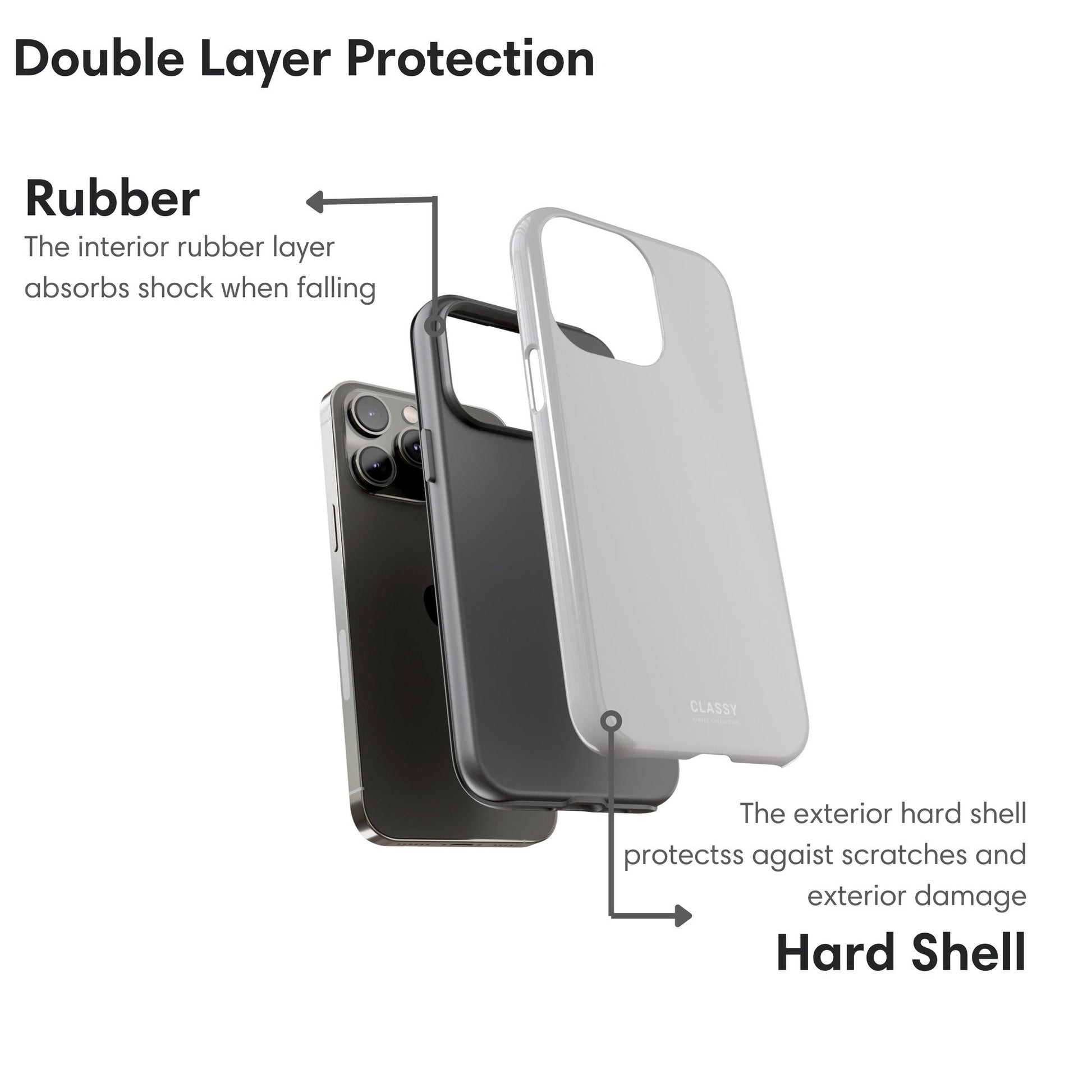 Light Gray Tough Case - Classy Cases - Phone Case - iPhone 17 - Glossy - 